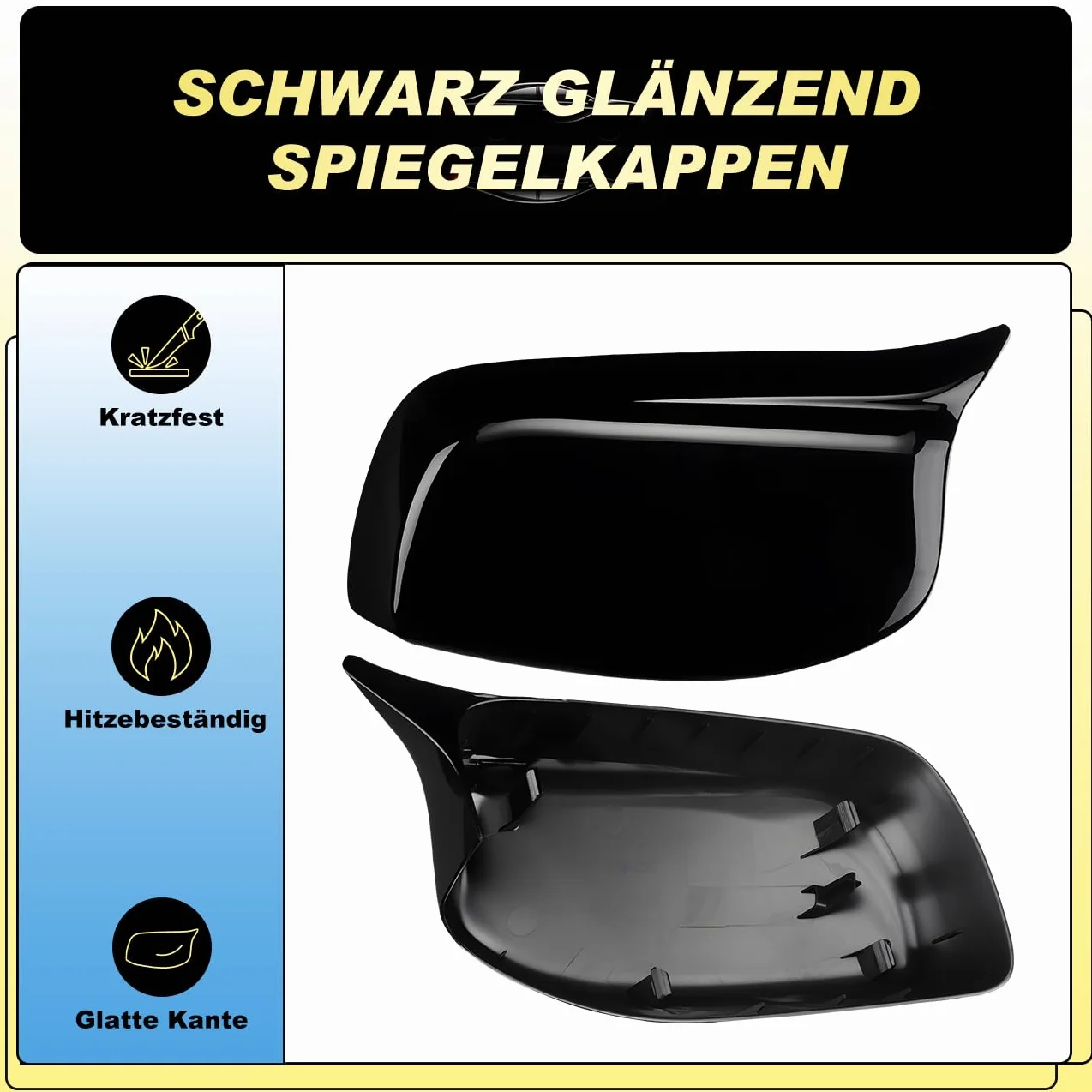 GEARMONSTER Osłona lusterka zewnętrznego BMW seria 5 E60 E61 błyszcząca czerń