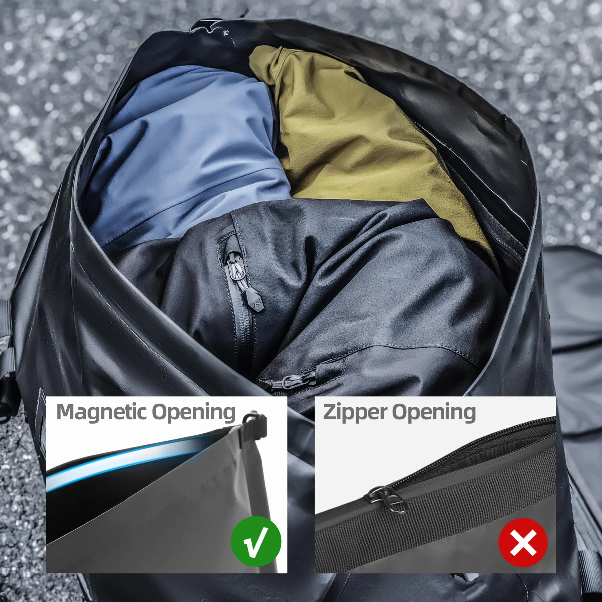Rhinowalk Wodoodporna torba motocyklowa 20 l czarna