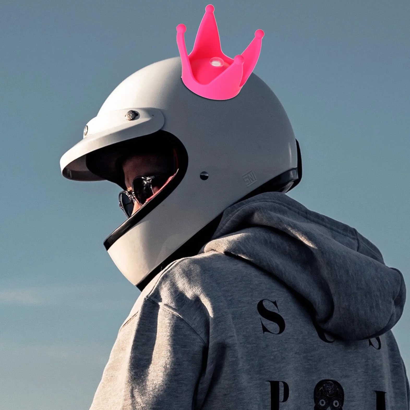 SOLUSTRE 1kawałek Sztuka Ozdoba Motocyklowy Kształcie Korony z Przyssawką Różowa Trwała i Elastyczna Dekoracja Do Kasku Motocyklowego Idealna Dla Przyjaciół