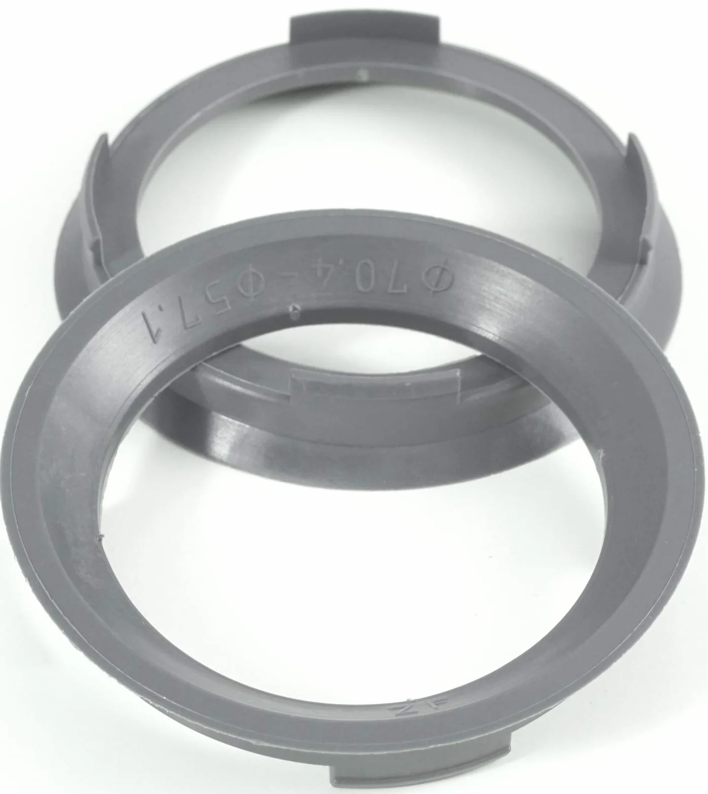 Pierścienie centrujące 70,4 x 57,1 mm do Rondell ROD, ciemnoszare, komplet 4 sztuk
