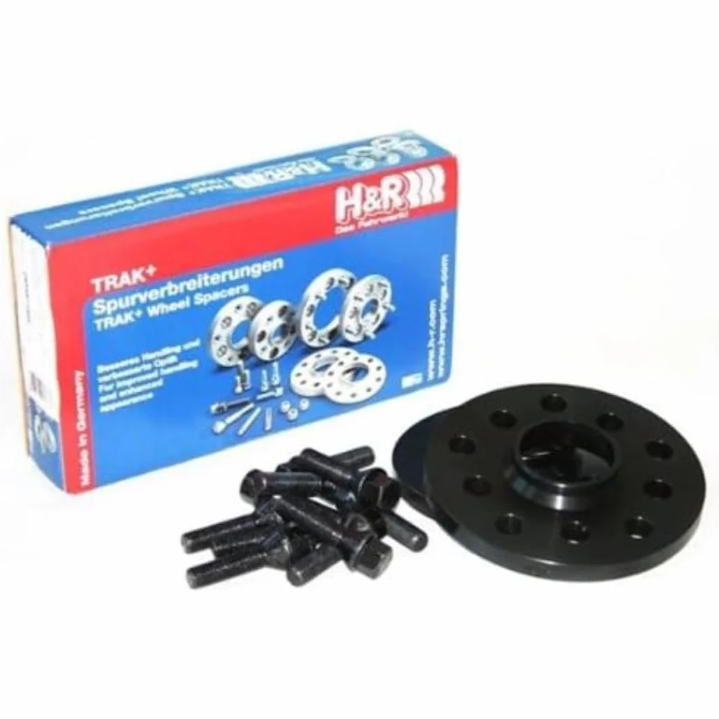 H&R B10234571 DR-System zestaw dystansowy kół 10 mm na oś wzór 4 x 100/108-Hub 57,1 mm rozmiar śruby M12 x 1,5-Audi/BMW/Seat/Skoda/Volkswagen-czarny
