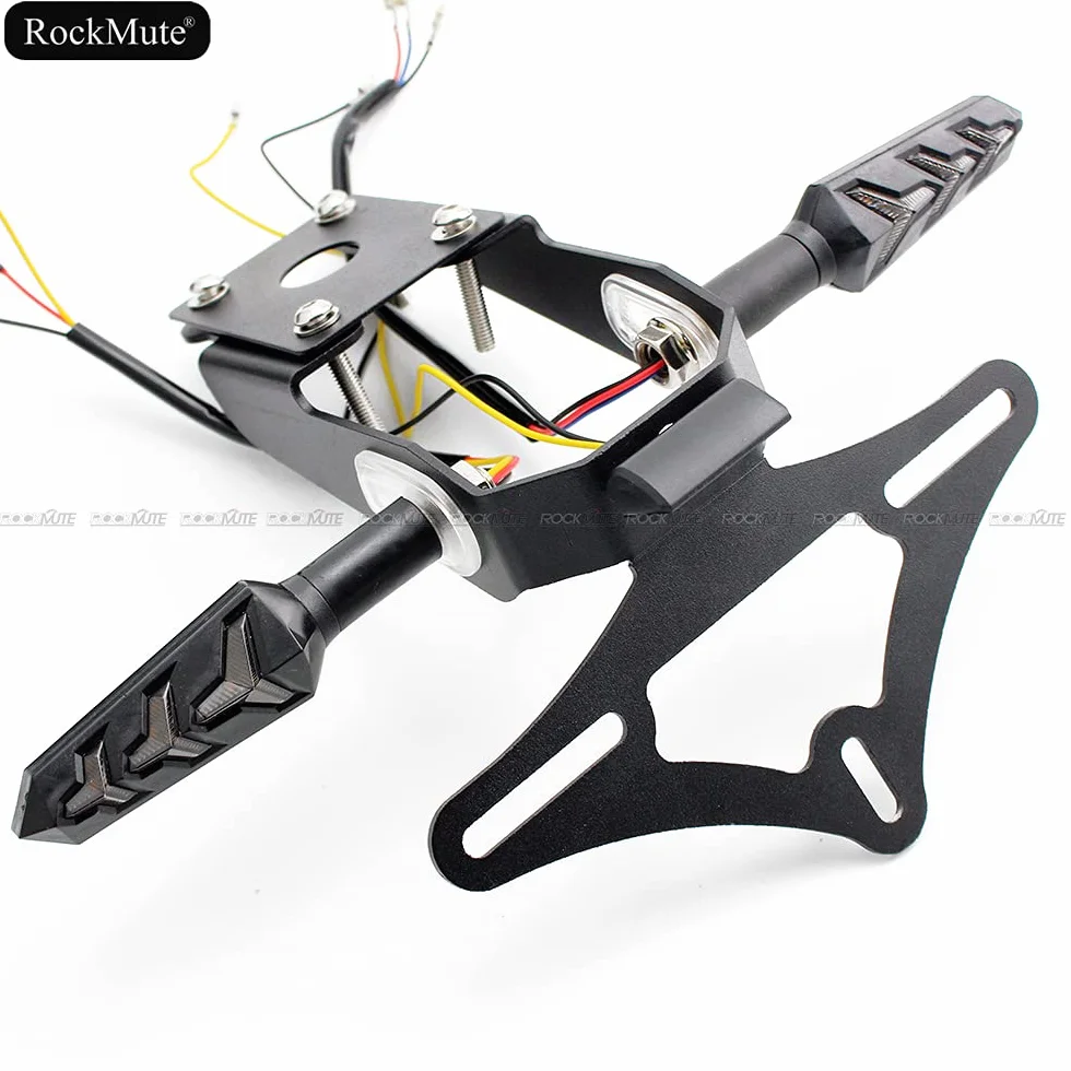 Uchwyt tablicy rejestracyjnej do Kawasaki Ninja 650 Z650 2017-2021 LED kierunkowskaz sekwencyjny
