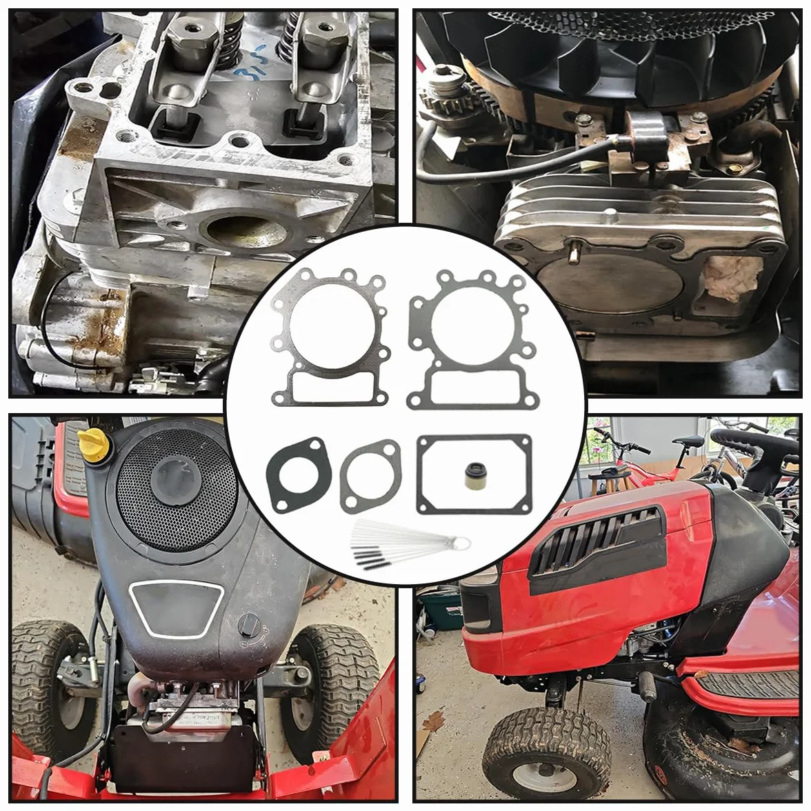 ZAMDOE Zestaw uszczelek zaworu kompatybilny z Briggs Stratton 794152 690190 794114 796584 699168 692410 310707 310777 311707 31A807 31E877 31Q5077 31R507 silnik, uszczelka głowicy, uszczelka pokrywy
