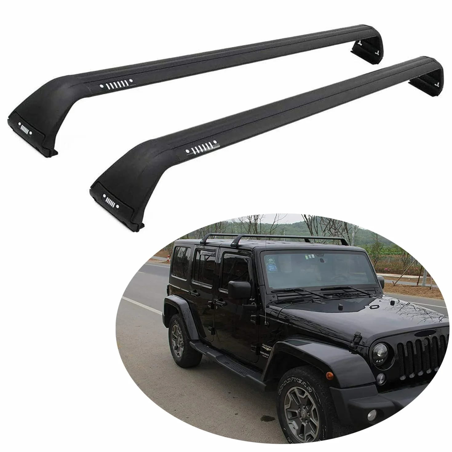 Relingi dachowe aluminiowe antykradzieżowe do Jeep Wrangler JL JK 2007-2022