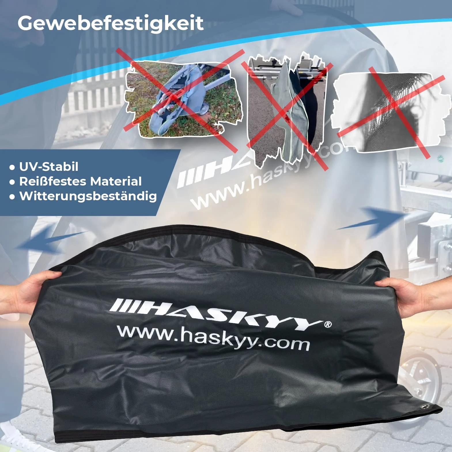 HASKYY Pokrowiec na dyszel 130 x 75 cm wodoszczelny do przyczep kempingowych