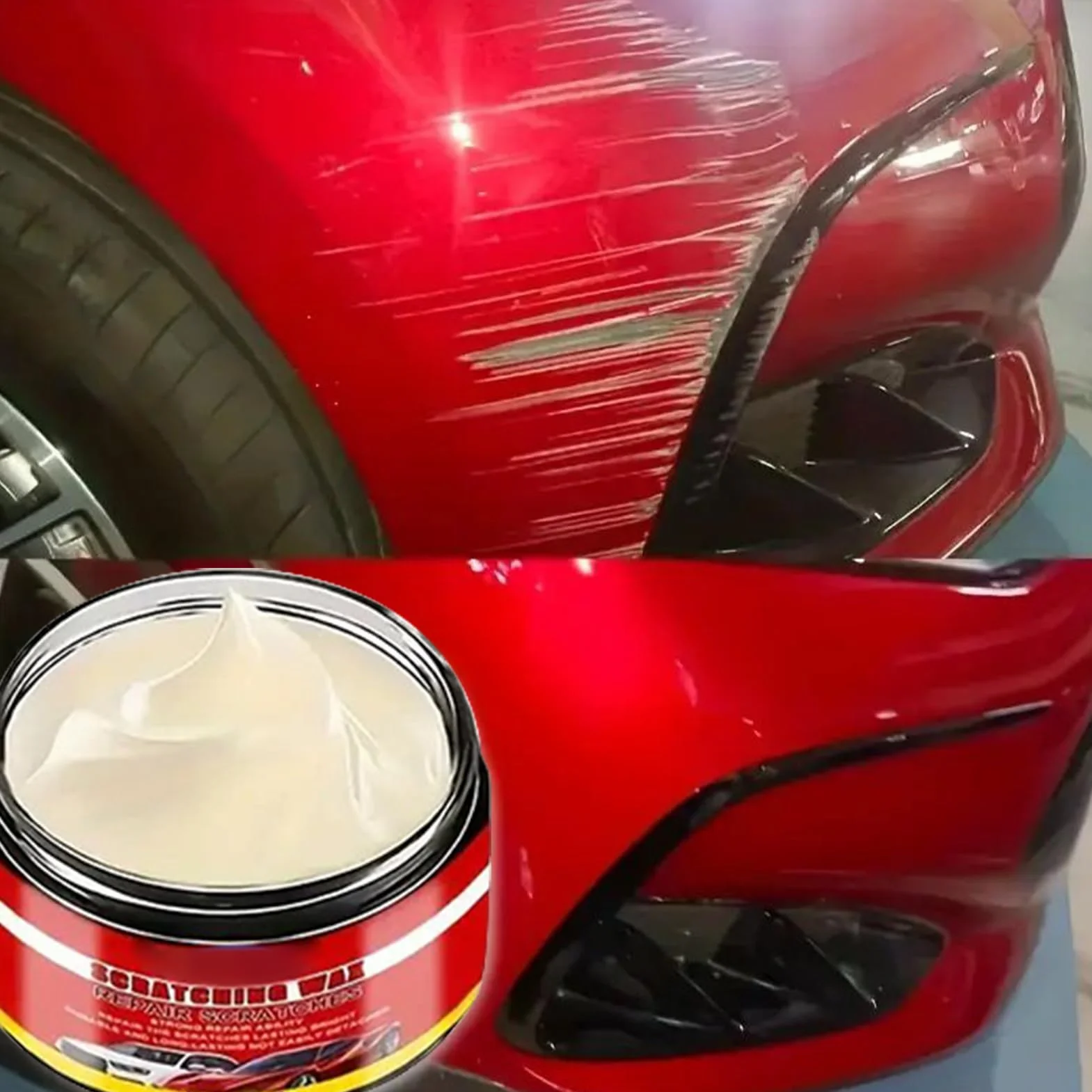 Pasta Do Usuwania Rys Samochodowych 100 ml Gąbka Polerska Lakieru