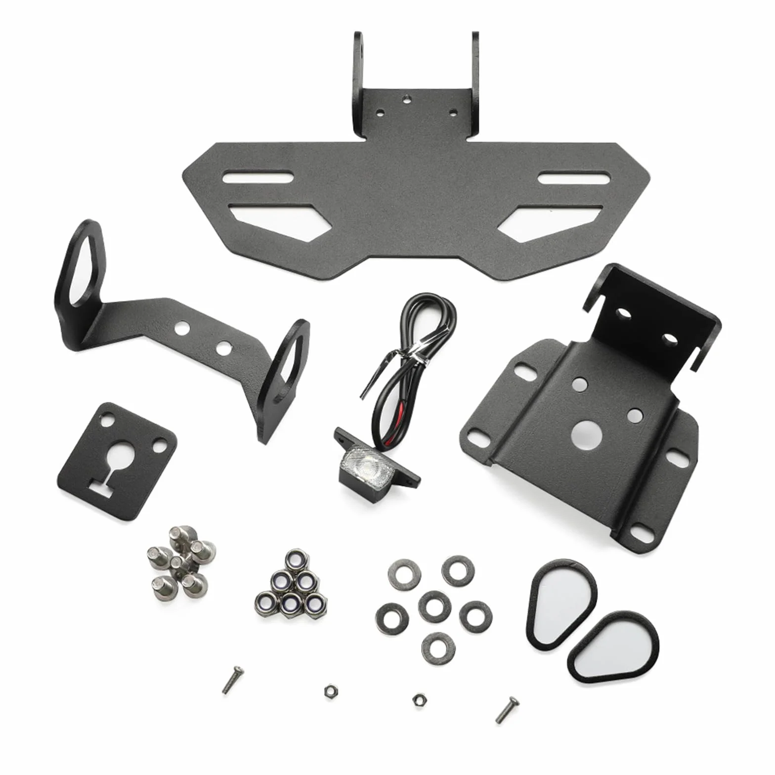 Kompatybilny z Yamaha YZF R7 FZ07 MT-07 2014-2023 Motocykl Tylny Fender Eliminator Motocykl License Plate Wspornik ze światłem LED, metalowy uchwyt na płytę Ogon Tidy Modified Accessories