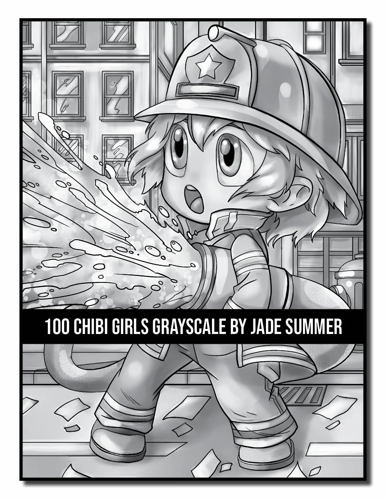 100 Chibi Girls Grayscale: An Adult Coloring Book Collection with Cute Girls, Fantasy, Horror, Christmas, and More!