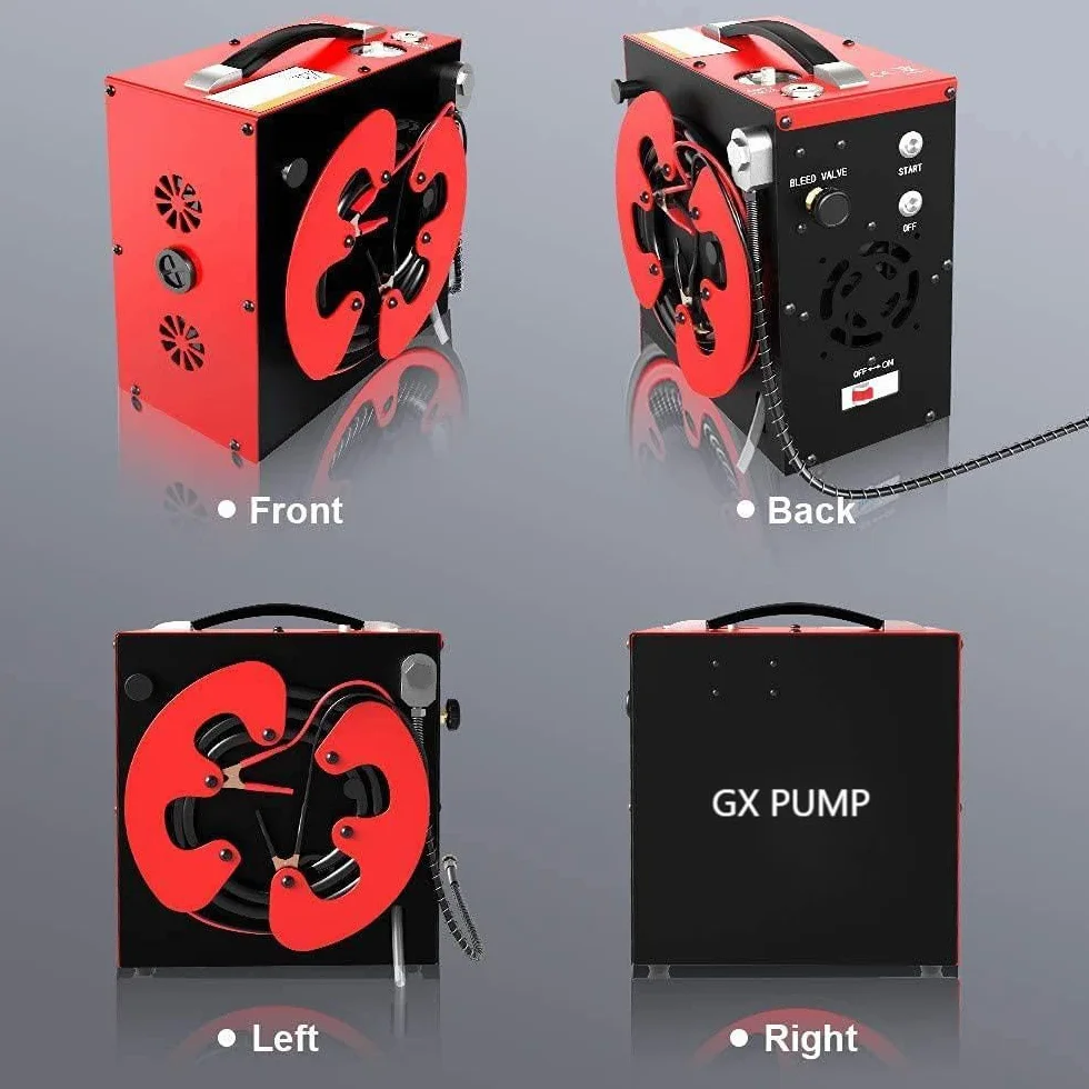 GX PUMP CS3 Sprężarka powietrza PCP, kompresor pcp, automatyczne wyłączanie, bez oleju, wbudowany filtr separatora wody i oleju, 4500 Psi /30Mpa