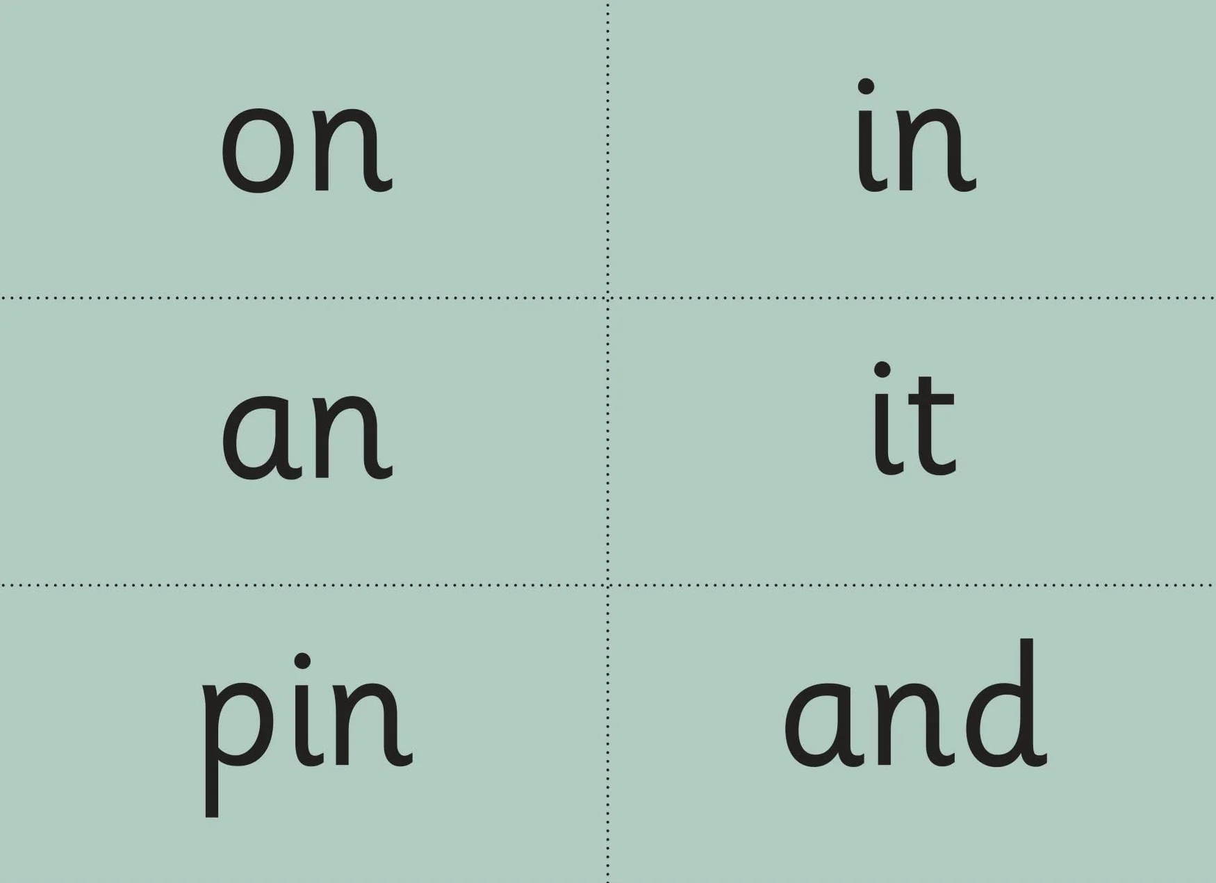 Read Write Inc - Phonics Teaching Words Green Word Cards Single