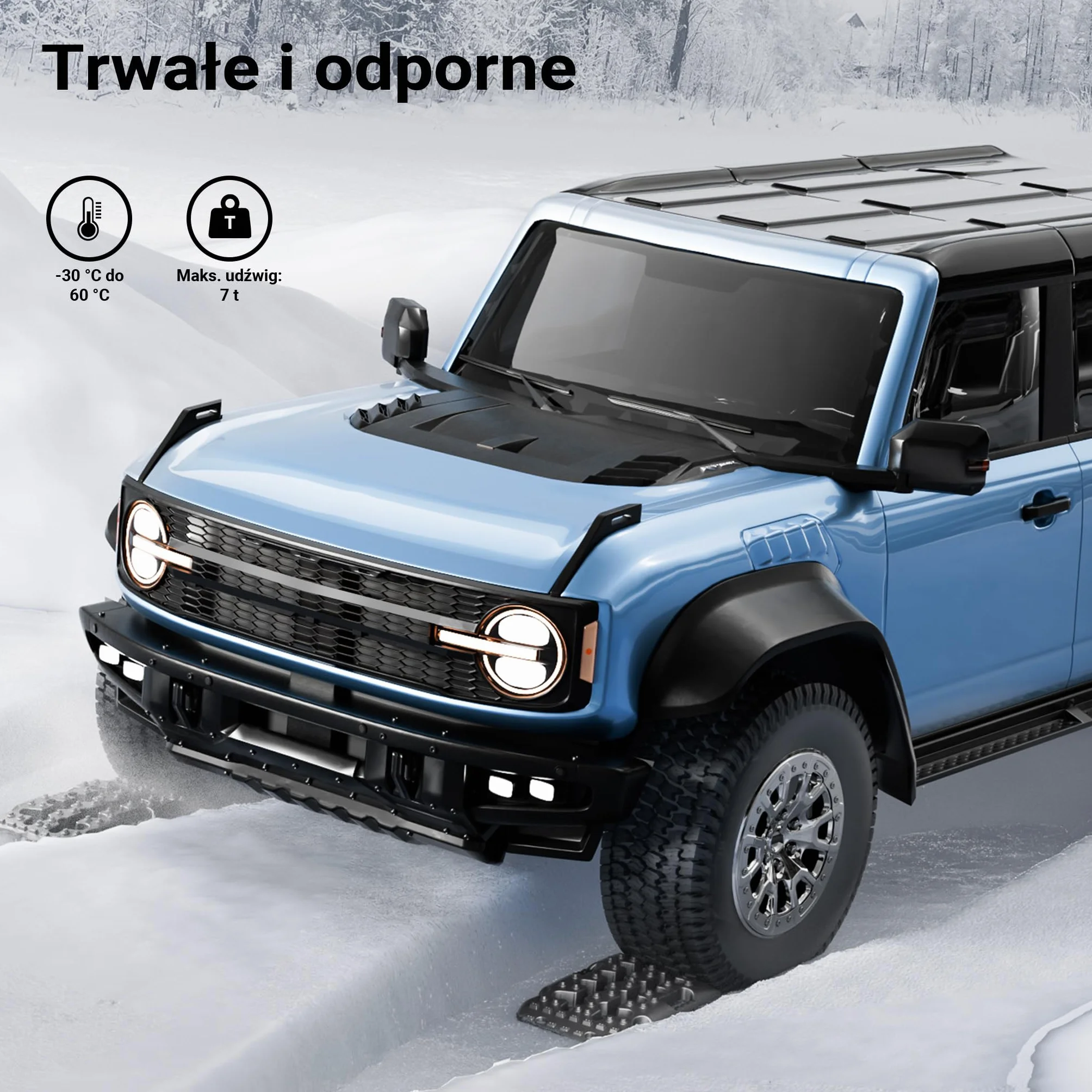 Wiltec Trapy piaskowe 581 x 295 x 65 mm 2 szt do 7 t nośności mata trakcyjna off road
