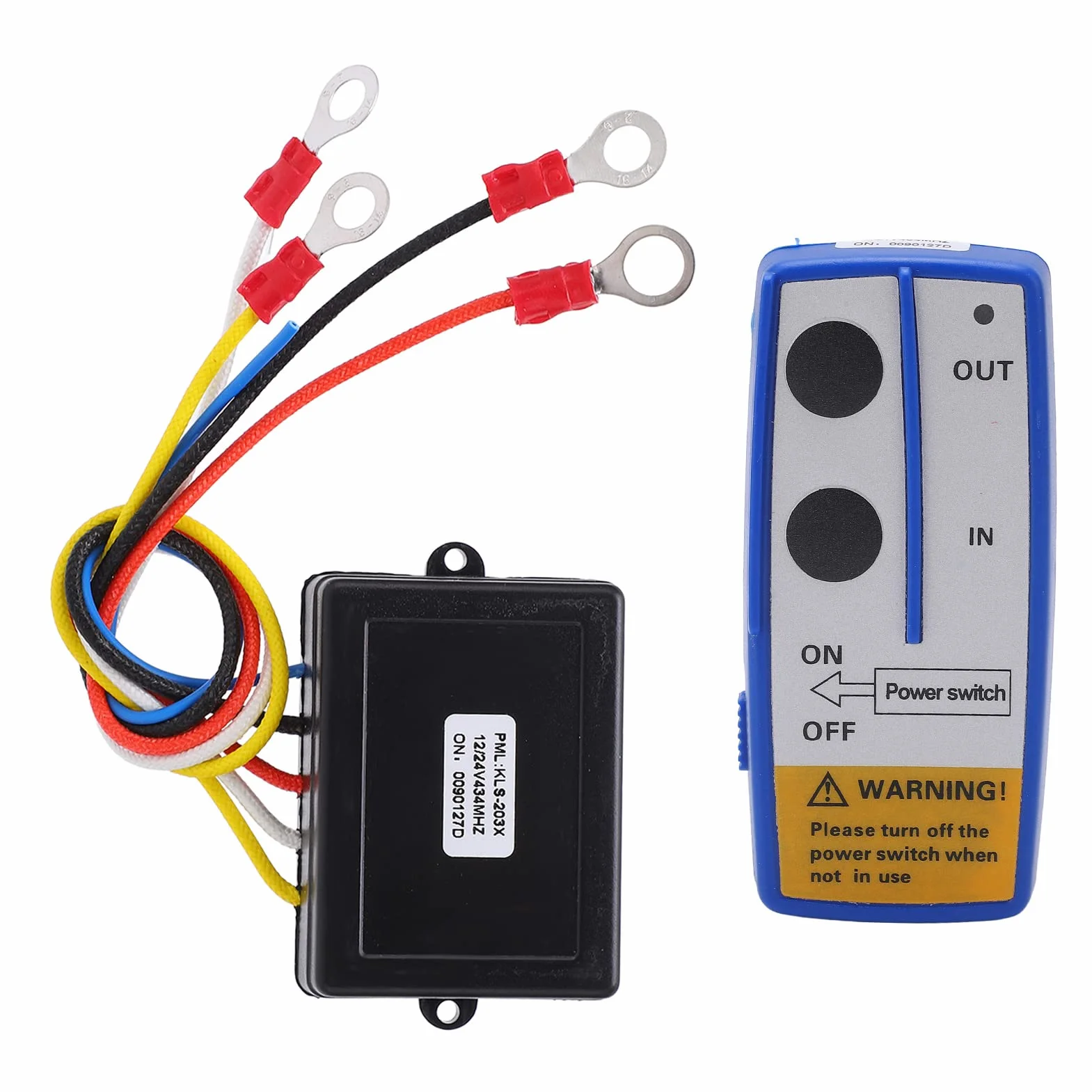 Akozon 12V-24V 75fts Bezprzewodowy Przełącznik Zdalnego Sterowania Wciągarki z Zamiennikiem Odbiornika do Ciężarówki ATV SUV(Niebieski)