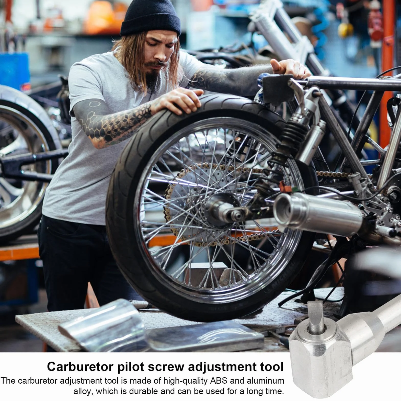 Narzędzie do regulacji gaźnika, śruby pilota, śrubokręt kątowy 90° metalowy do motocykli