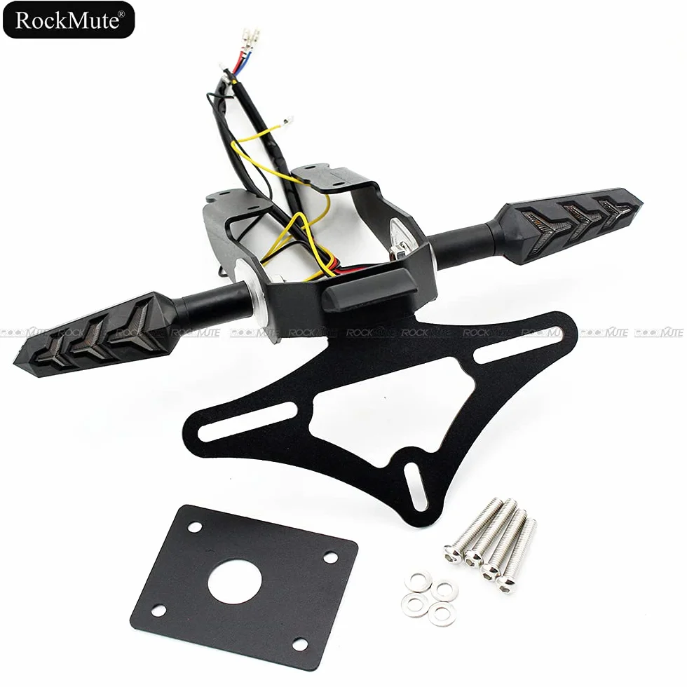 Uchwyt tablicy rejestracyjnej do Kawasaki Ninja 650 Z650 2017-2021 LED kierunkowskaz sekwencyjny