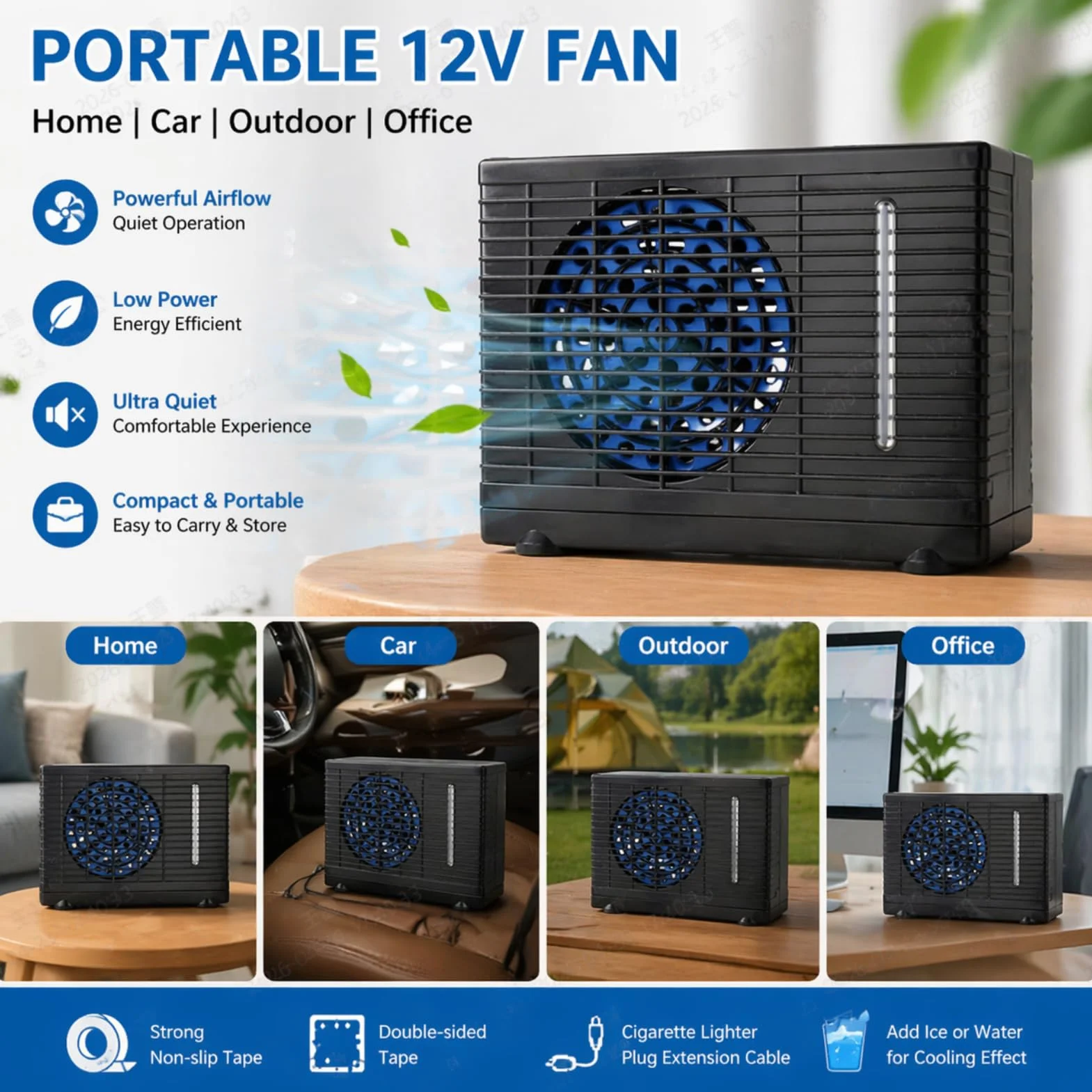 Yosoo Mini przenośny klimatyzator parowy 12 V do domu, samochodu, ciężarówki