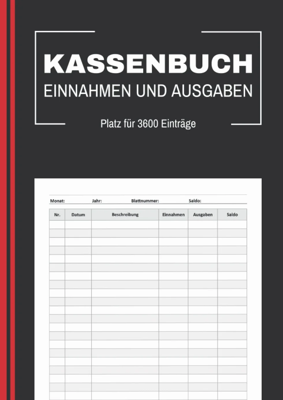 Kassenbuch Kleinunternehmer: für Vereine und Selbstständige | Haushaltsbuch | Einnahmen und Ausgaben erfassen | A4 | 3600 Einträge