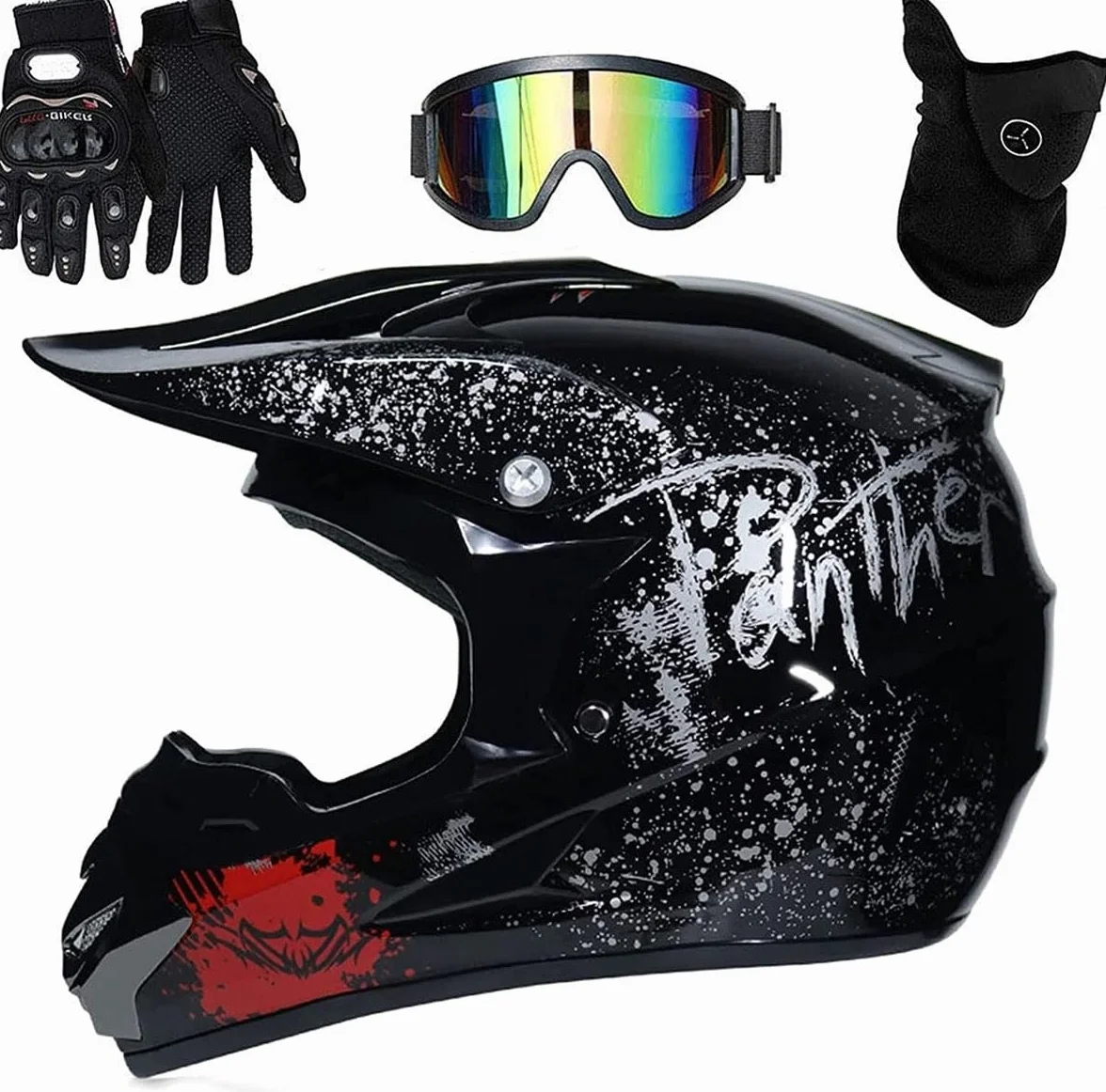 Kask motocrossowy pełnotwarzowy dla dorosłych z okularami ATV MX Enduro