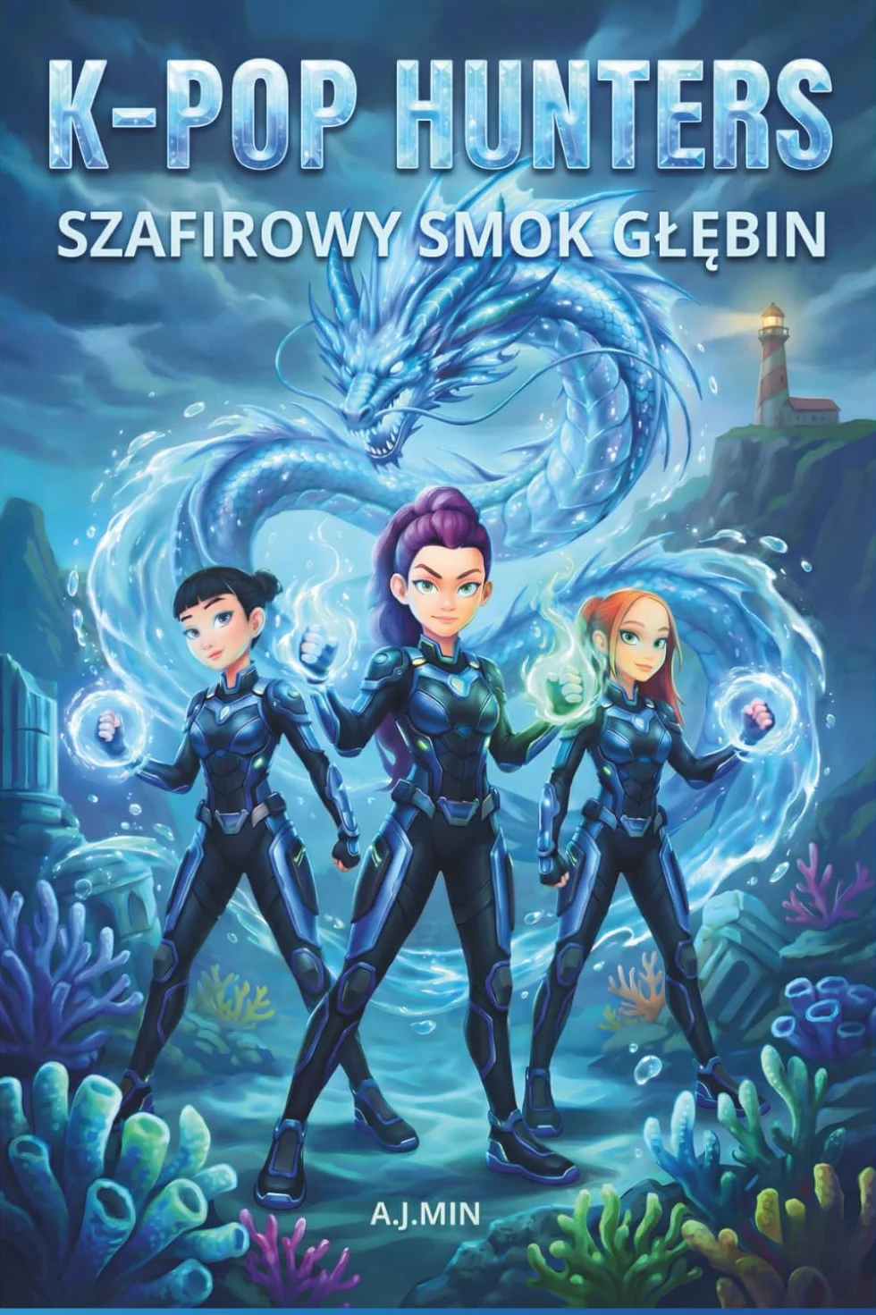 THE K-POP HUNTERS – SZAFIROWY SMOK GŁĘBIN: Przygoda fantasy z syrenim śpiewem, magią oceanu i demonem mrocznych pływów – Saga Idoli z Seulu, Sztuka Anime i Kolorowanka