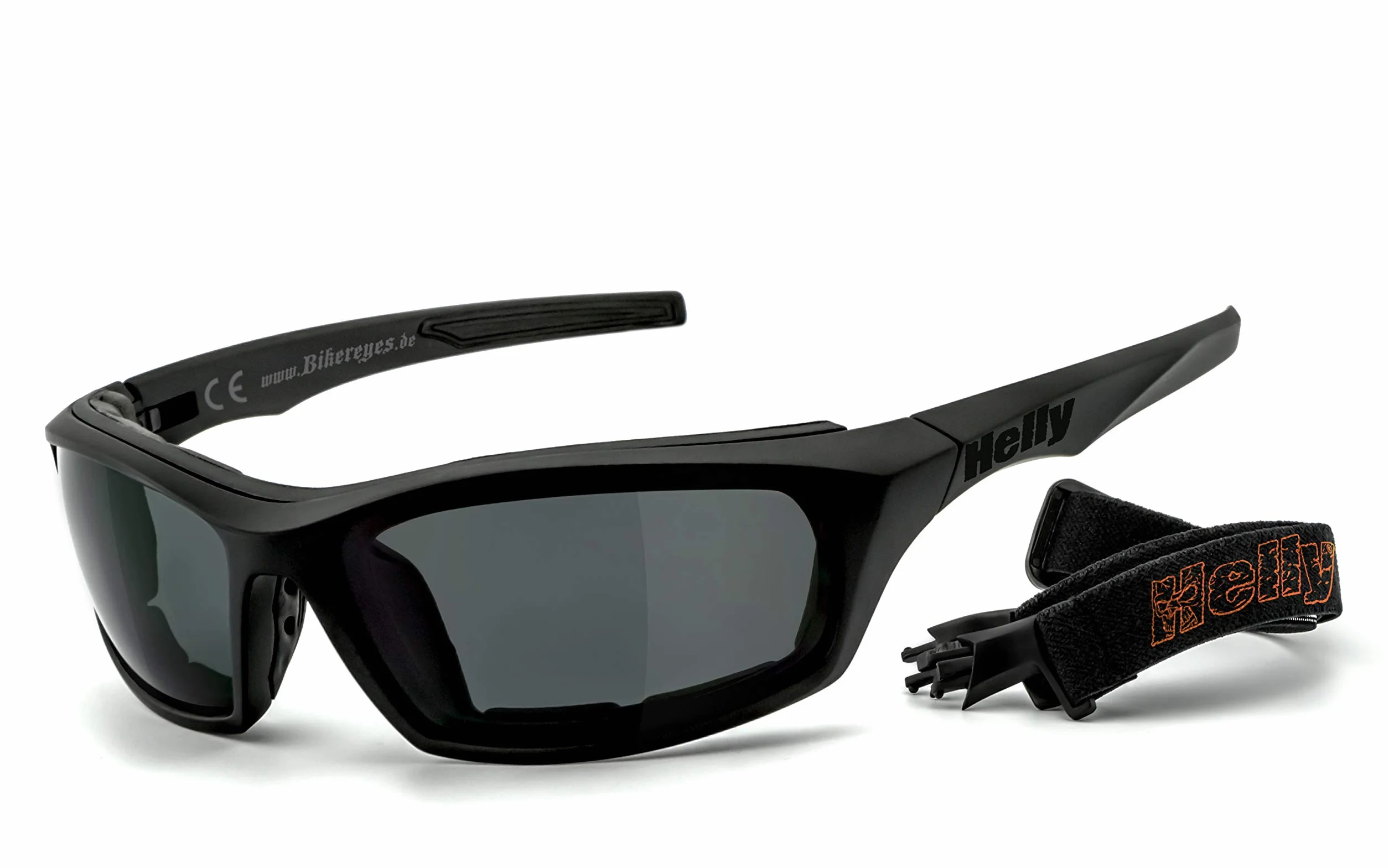 Helly® – No.1 Bikereyes® okulary motocyklowe, wielofunkcyjne okulary motocyklowe, odporne na zaparowanie, wiatroszczelne, hartowane szkło z tworzywa sztucznego zgodnie z normą DIN EN 166, zauszniki i
