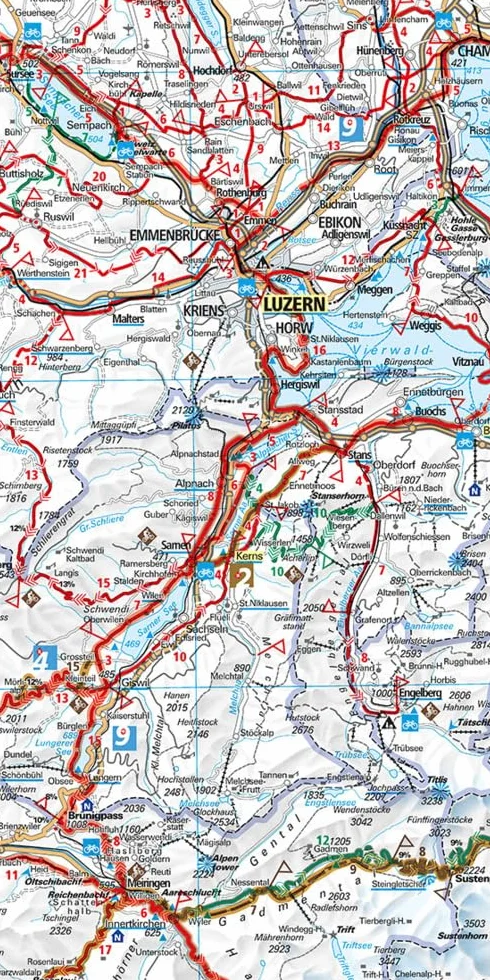 Kümmerly+Frey Velokarte Schweiz 1:301.000: Wetterfest, matt laminiert und mit free Download