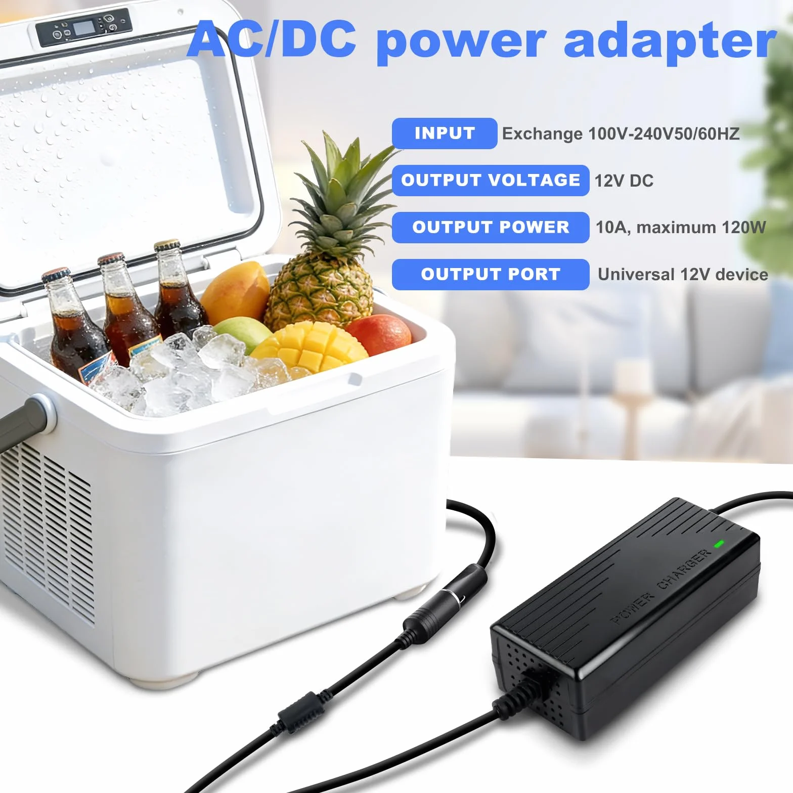 Przetwornica napięcia 220 V na 12 V adapter, 180 W, 15 A, przetwornica 12 V na 230 V, adapter sieciowy do odkurzaczy samochodowych, kompresorów, lodówki