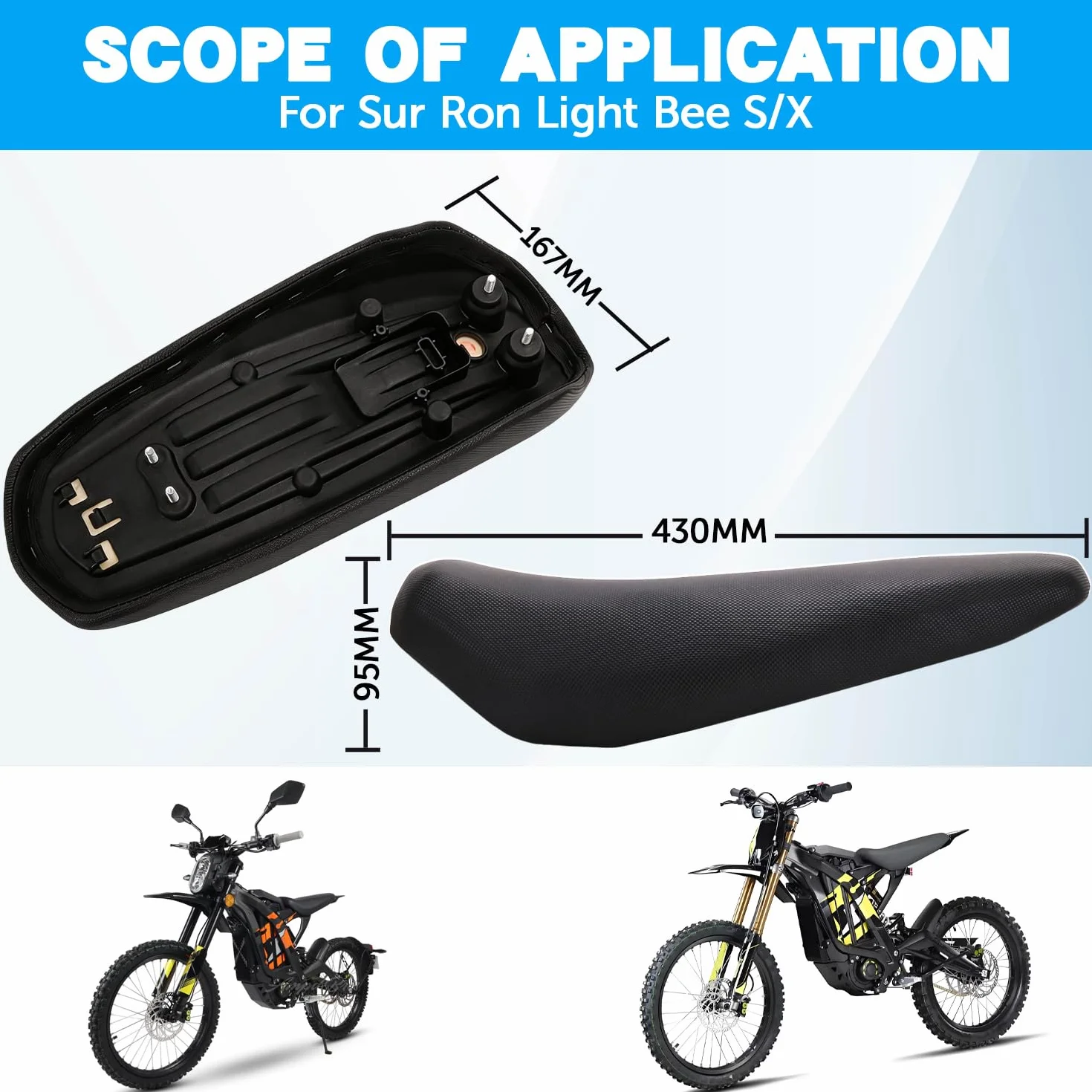 Fotel motocyklowy,Siedzenie rowerowe Cross Mini Bike Seat dla Sur-Ron Light Bee Sur Ron Surron Surron S/X