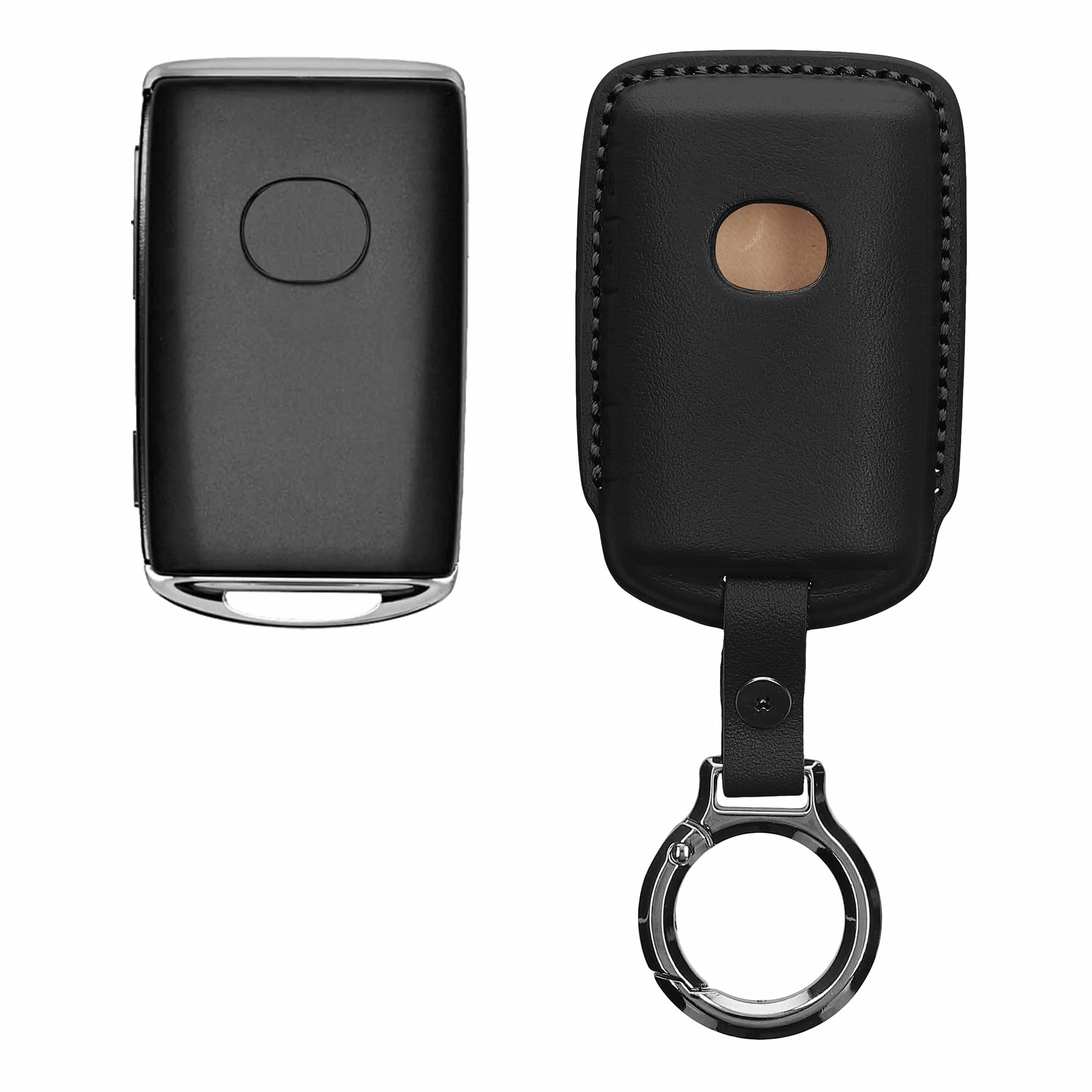 kwmobile Skórzane etui ochronne na kluczyki samochodowe, premium, kompatybilne z Mazda 3 przyciski, CX30, CX50, CX60, CX90, MX-30, etui na klucze, czarne