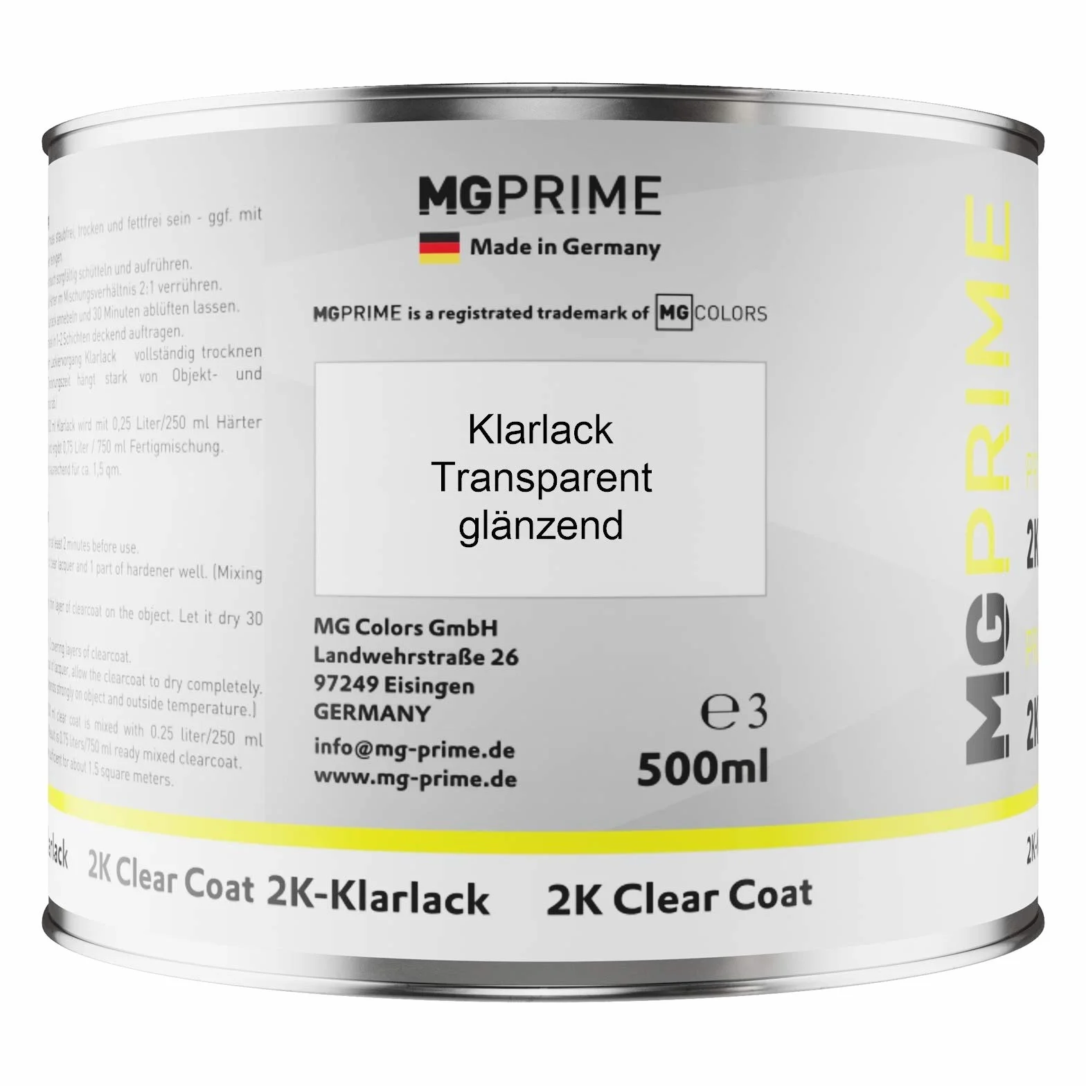 MG PRIME Lakier samochodowy Zestaw puszka gotowa do natrysku dla Audi LX6M / X6M / M4 Distriktgrün Metallic/District Green Metallic lakier bazowy + lakier bezbarwny 2K 1,25L