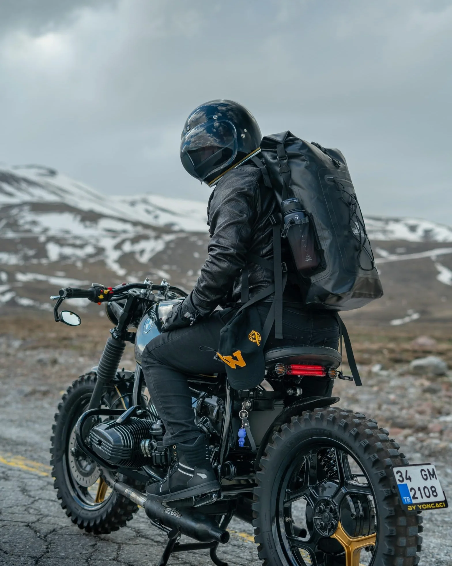 Wodoszczelny plecak motocyklowy, pojemność 40 l, z odpinanymi szelkami, PCW, 500D, czarny, z kieszenią boczną, ochrona przed deszczem, śniegiem i błotem