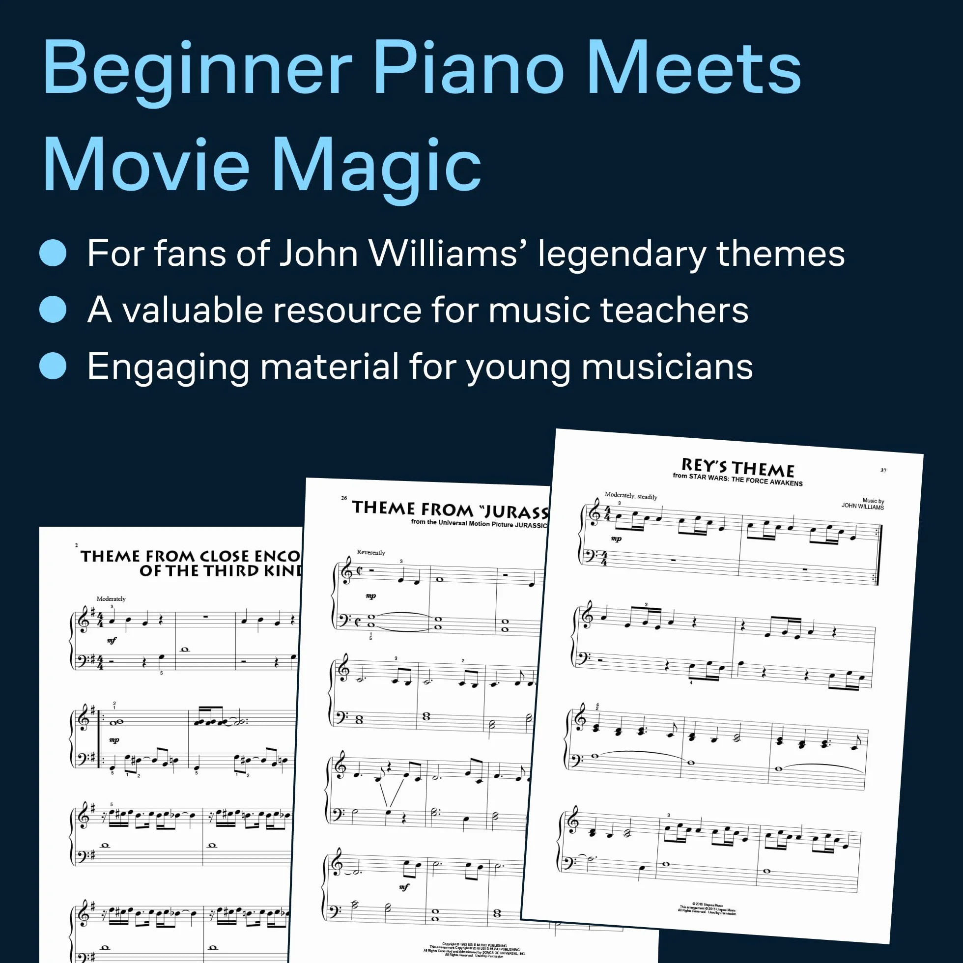 John Williams for Beginning Piano Solo - John Williams Book with Simplified Sheet Music for Piano