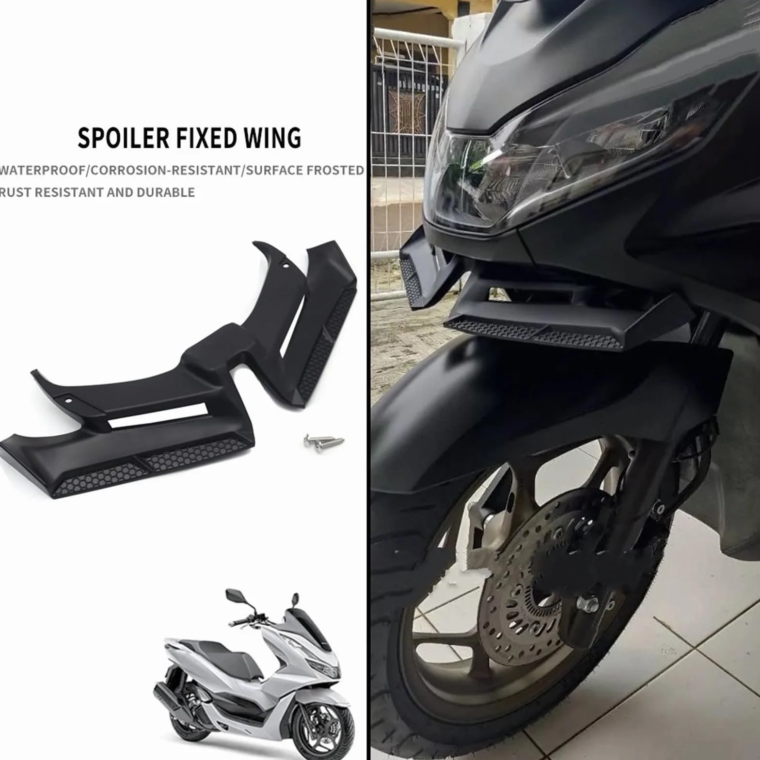Front Bumper Splitter Pasuje do HONDA PCX 125 PCX 160 PCX125 PCX160 2021 2022 2023 przedni spojler stały skrzydło spojler tylnego zderzaka