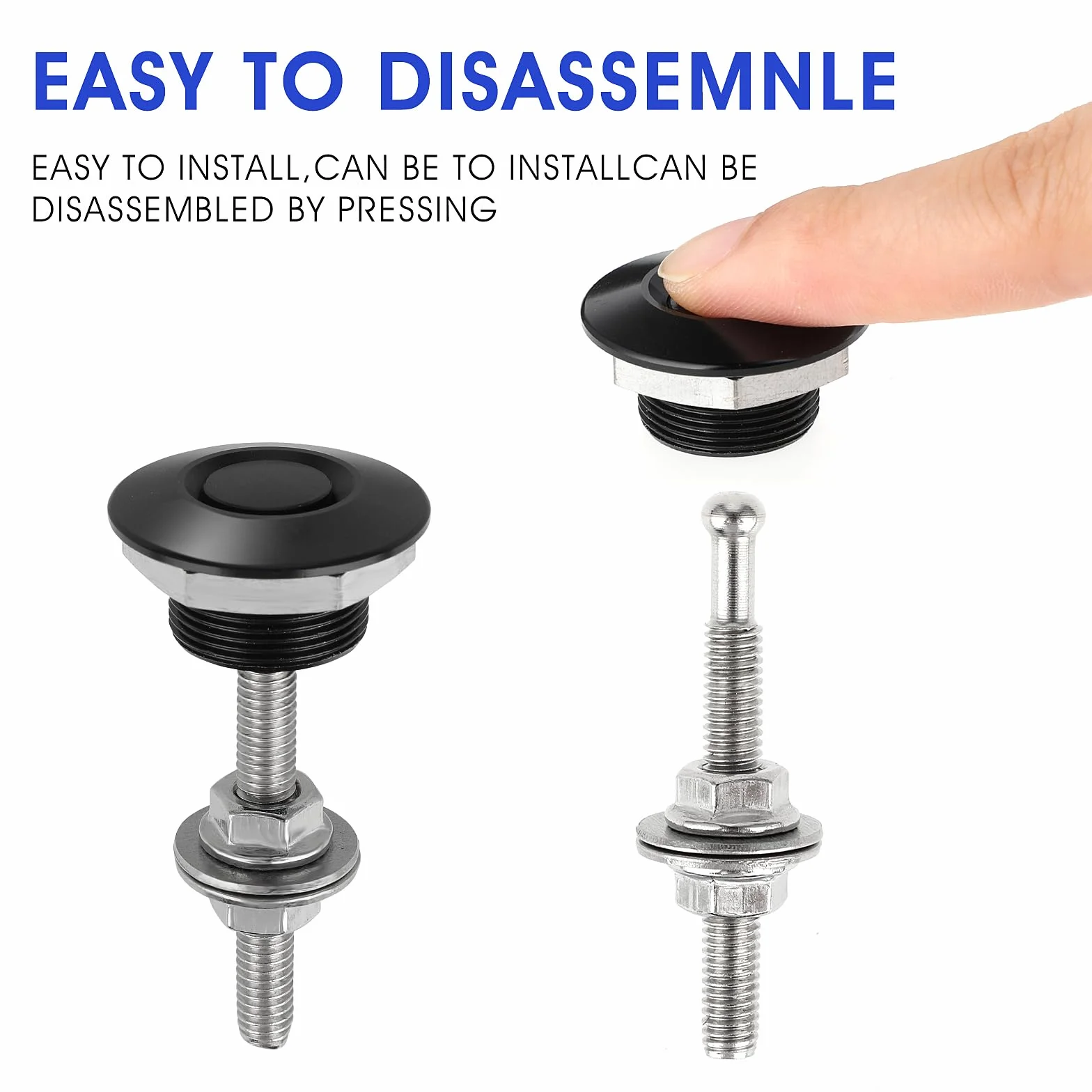 Ouligay 2 szt. szybkozłączki do uniwersalnego pojazdu mini maski silnika Pin Lock Kit zatrzask osłona silnika ze stopu aluminium do osłony zderzaka samochodowego