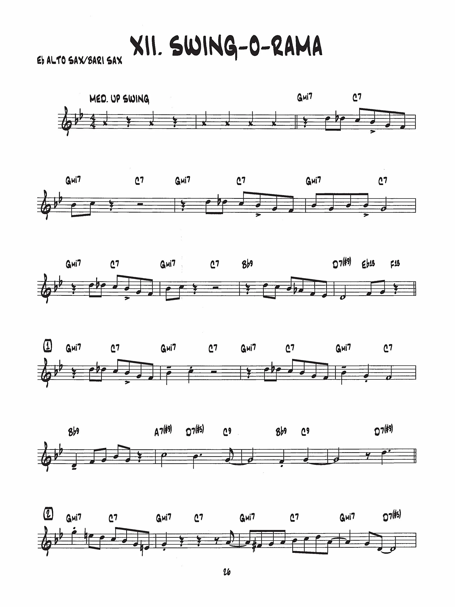 15 easy jazz blues funk etudes, eb instruments: E-Flat Instruments (Book & Online Audio)