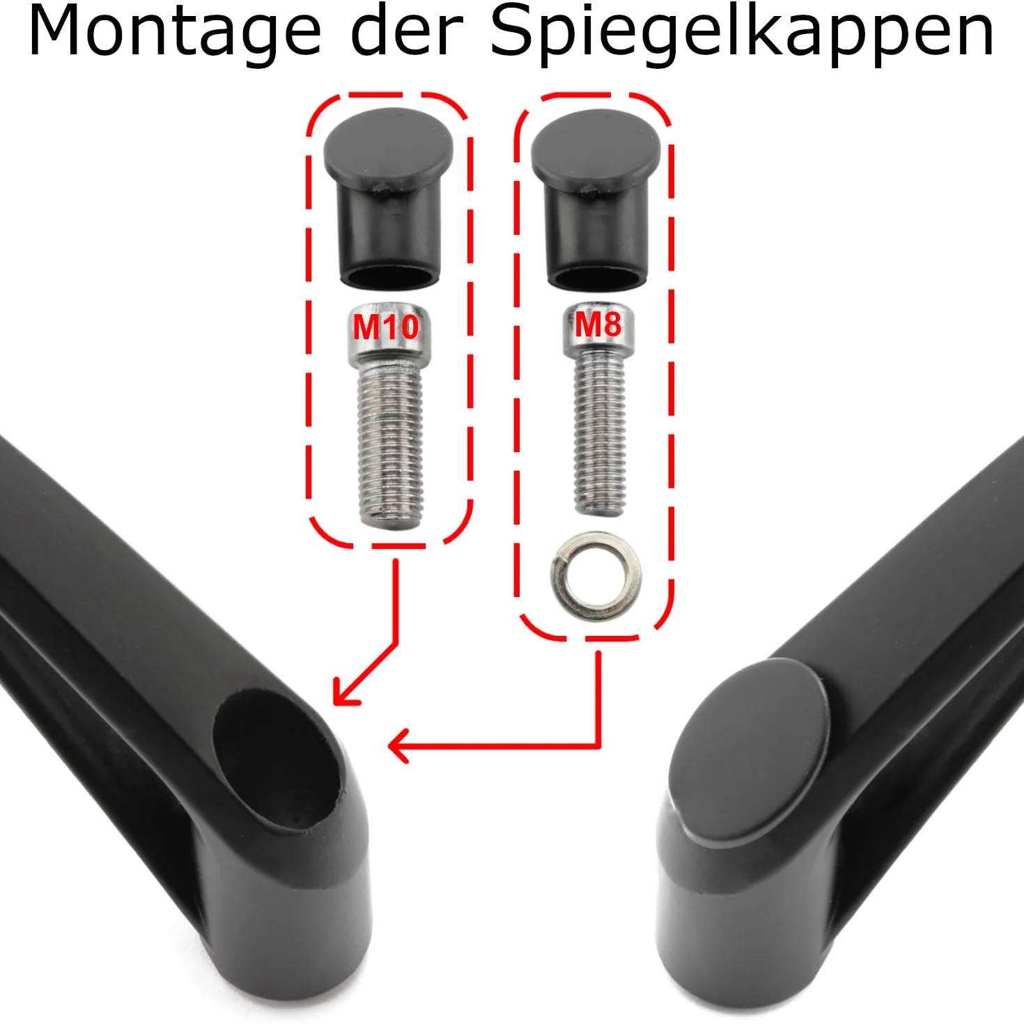 Uniwersalne lusterka wsteczne do motocykla para czarne certyfikat E M10 kompatybilne Duke Z900 Z750 Z650