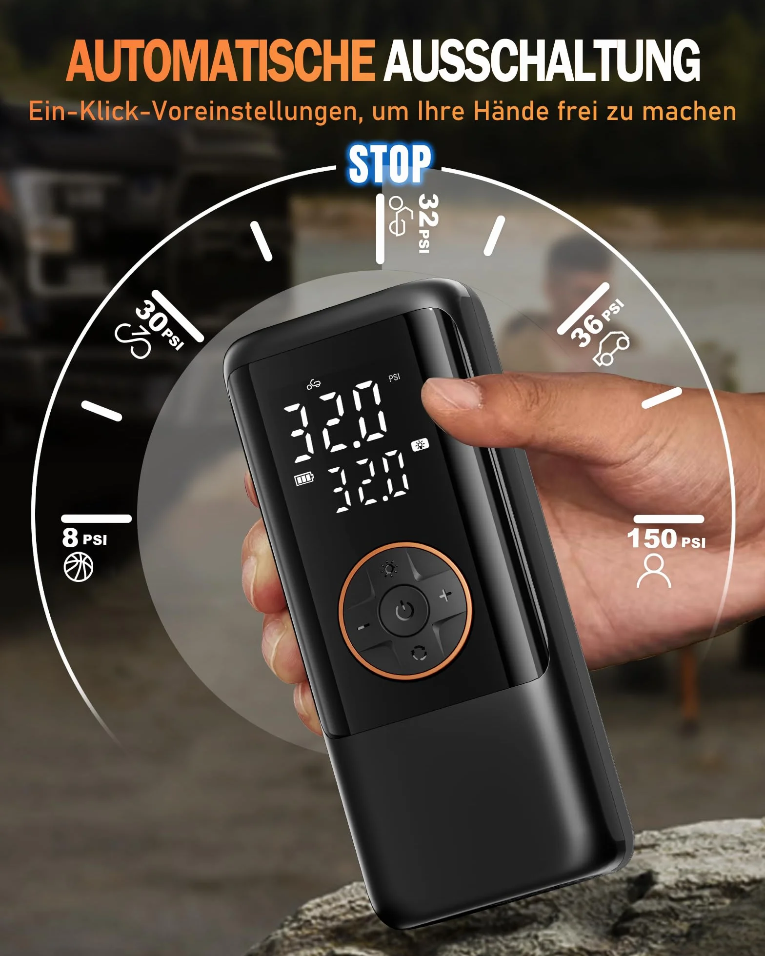 Elektryczna pompa powietrza z akumulatorem, przenośna mini sprężarka z manometrem i podwójnym wyświetlaczem LED, 12 V DC, elektryczna pompka rowerowa do samochodów, motocykli, rowerów i piłek