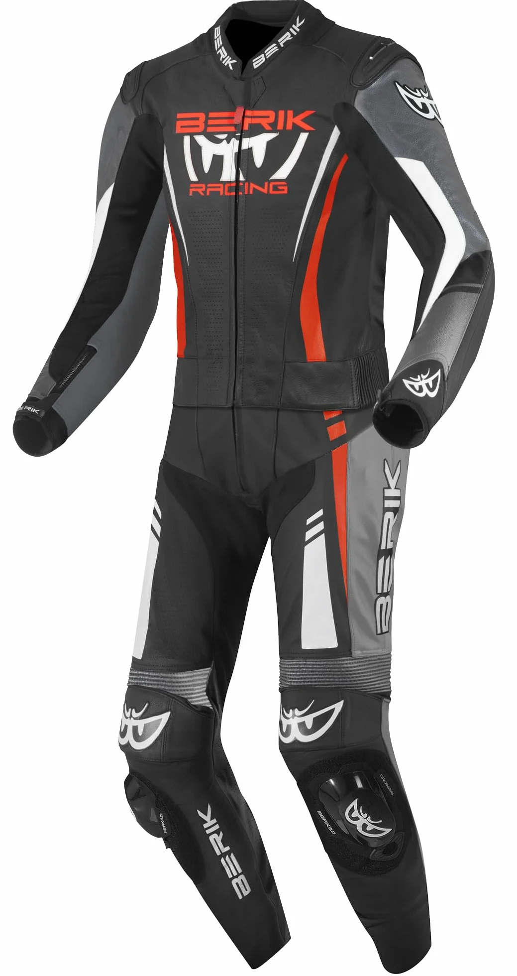 Berik Absolute GP2 Dwuczęściowy skórzany kombinezon motocyklowy, czarny/szary/czerwony, 54