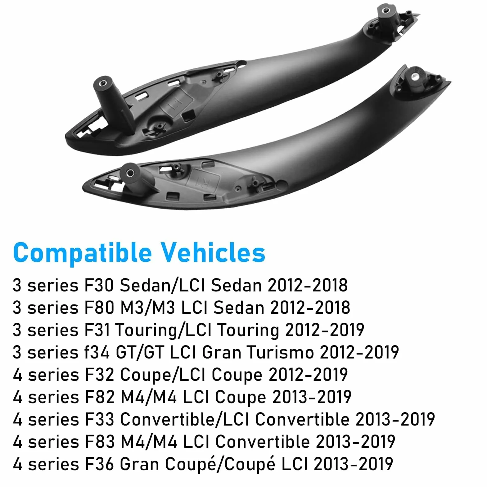 Klamka drzwi wewnętrznych BMW Seria 3 F30 F31 F34 F80 2012-2018 Seria 4 F32 F33 F36 F82 F83 2014-2017 Czarny