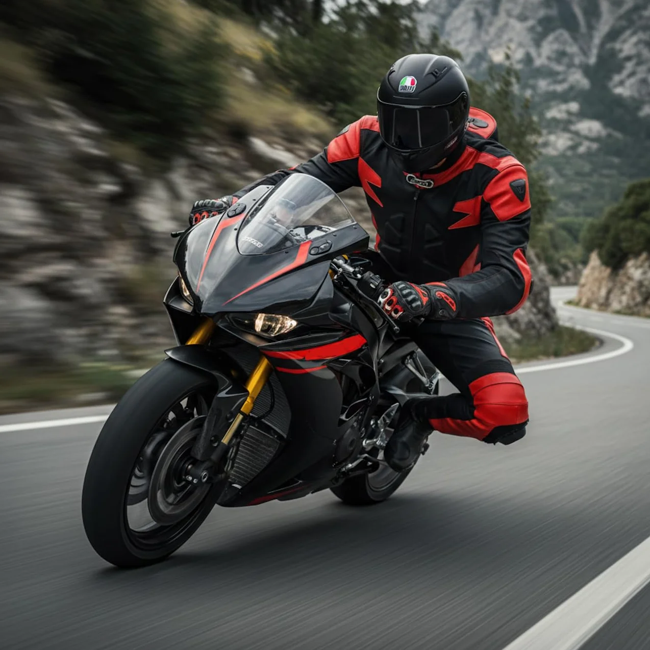 BI ESSE Kombinezon motocyklowy ze skóry i tkaniny, idealny na ulicę, długie podróże, wycieczki, pitbike, w komplecie z garbem i certyfikowanymi ochraniaczami