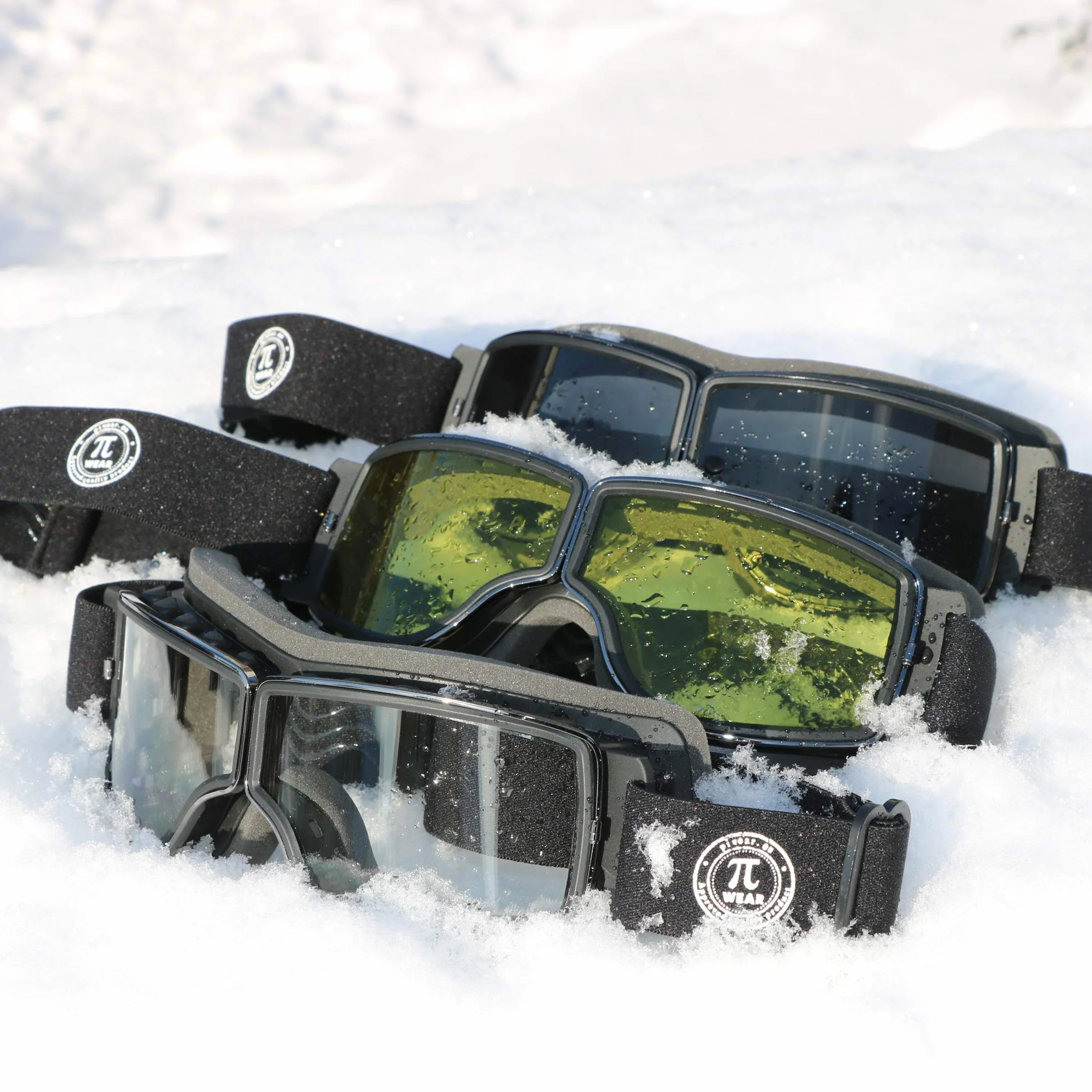 PiWear® Nevada gogle motocyklowe do kasku dla osób noszących okulary, styl retro, klasyczne okulary ochronne Oldtimer czarne, przyciemniane