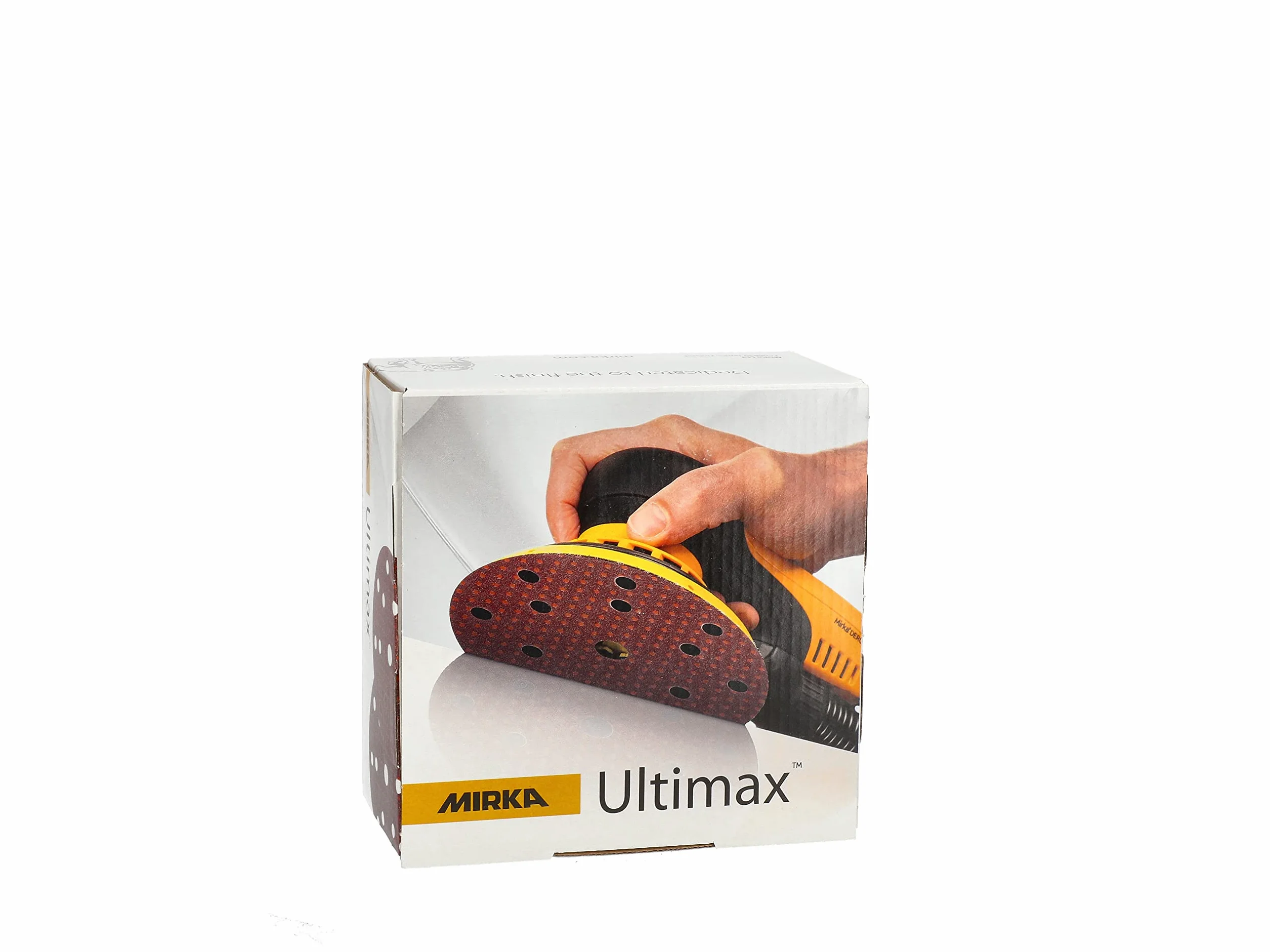 Mirka Ultimax Papier ścierny Ø 150mm rzep 15 otworów/ziarnistość P150 / 50 szt/Do szlifierek 150mm / Szlifowanie miękkiego i twardego drewna, materiałów mineralnych, lakierów starych twardych