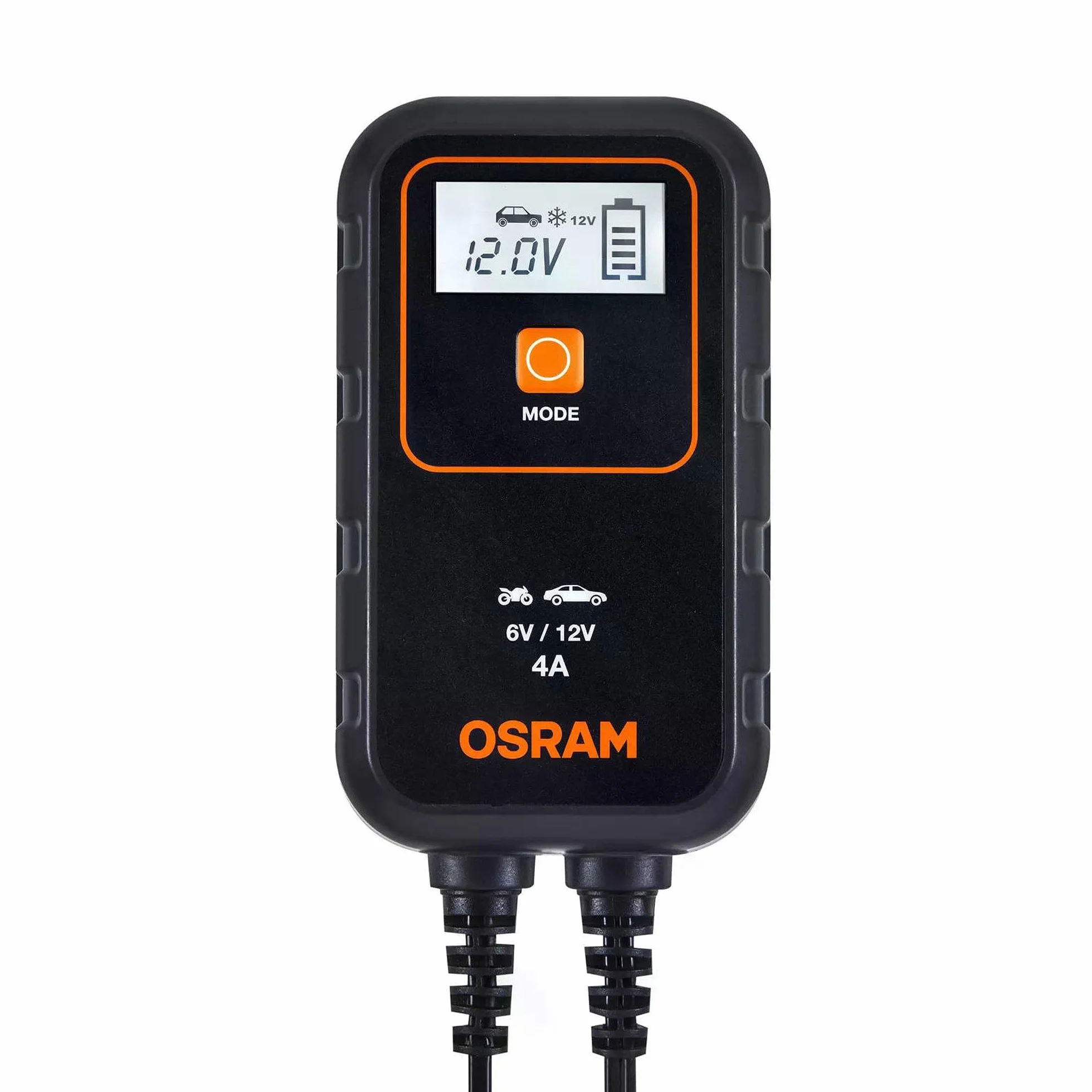 OSRAM BATTERYcharge 904, urządzenie do konserwacji akumulatorów samochodowych 6V & 12V, przenośna ładowarka do motocykli i mniejszych pojazdów