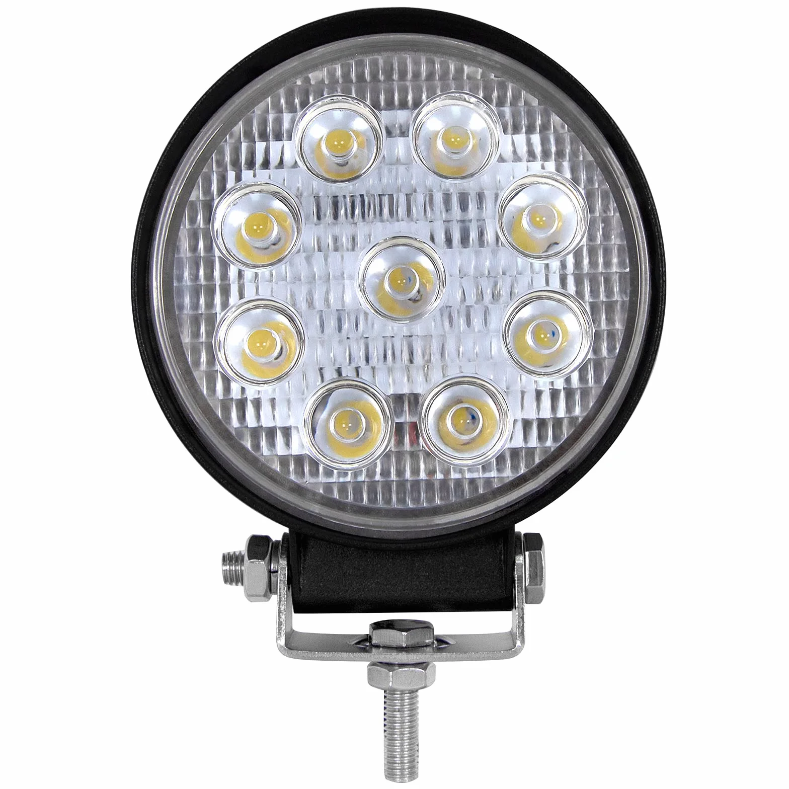 PICAA Reflektor LED 2PCS 4 cal 27W Okrągły LED Flood Light Ciągnik 12V-24V 6000K Reflektory LED do ciągników IP68 Wodoodporne światło przeciwmgielne Samochód,SUV, UTV, ATV,