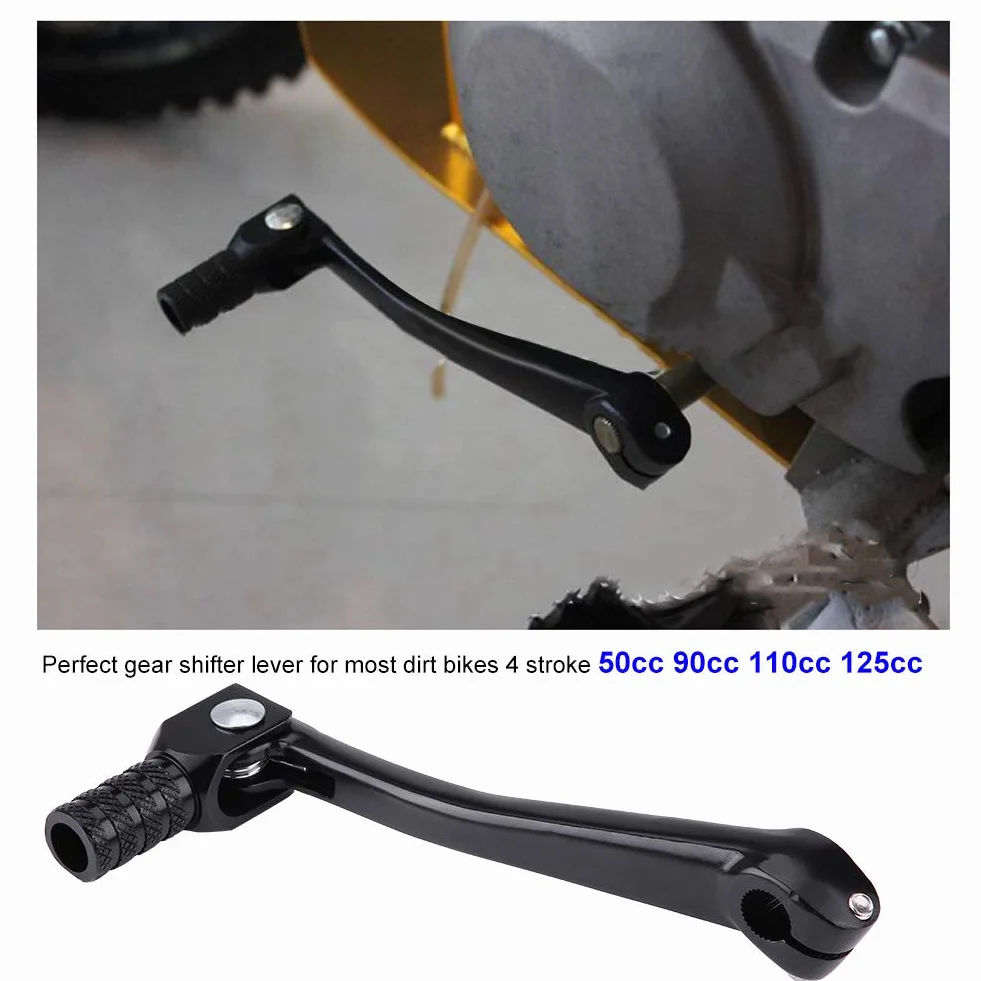 Składana Dźwignia Zmiany Biegów, Motocykl ze Stopu Aluminium CNC Dirt Bike ATV Dźwignia Zmiany Biegów do 4 Suwów Dirt Bike Pitbike Motocykl(czarny)