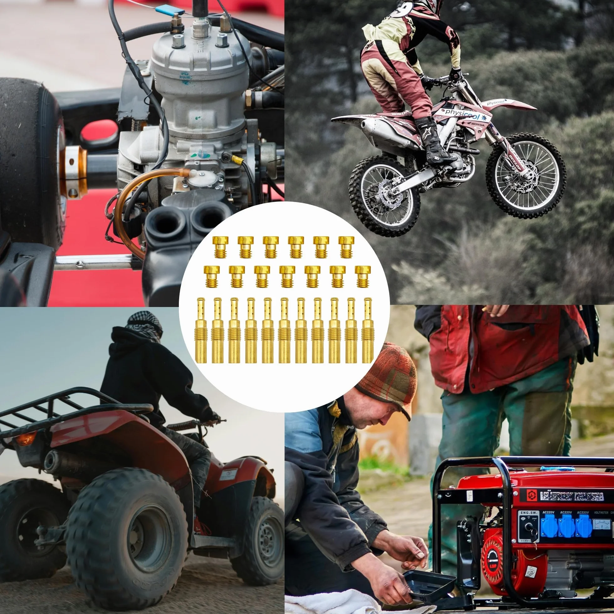 Zestaw dysz głównych i wolnych obrotów do gaźników Nibbi PWK Keihin Honda CVK Yamaha OKO GY6 PWM PE FCR-MX PJ