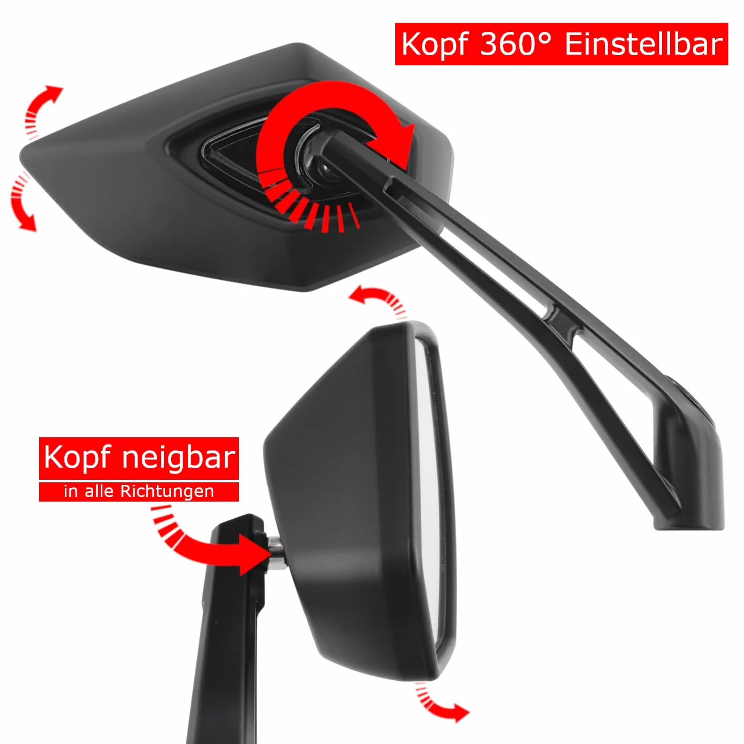 Uniwersalne lusterka wsteczne do motocykla para czarne certyfikat E M10 kompatybilne Duke Z900 Z750 Z650