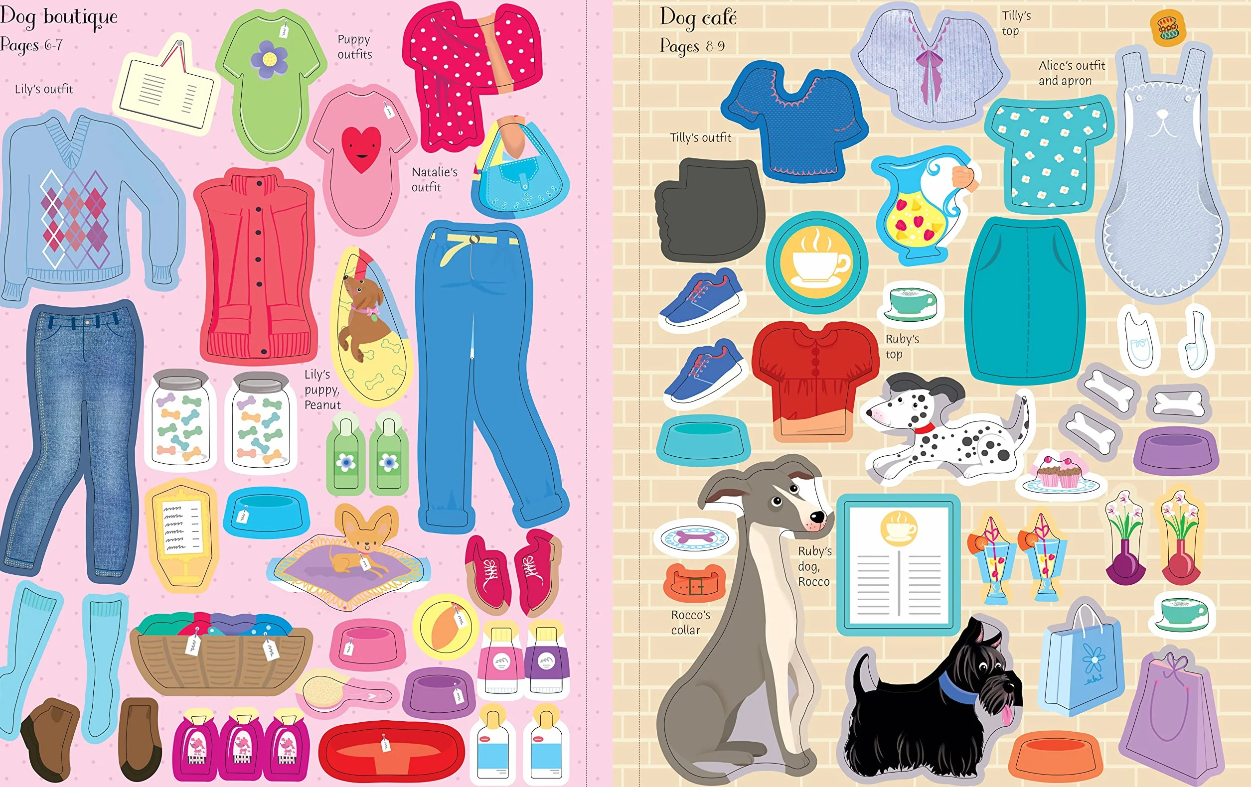 Sticker Dolly Dressing Dogs and Puppies