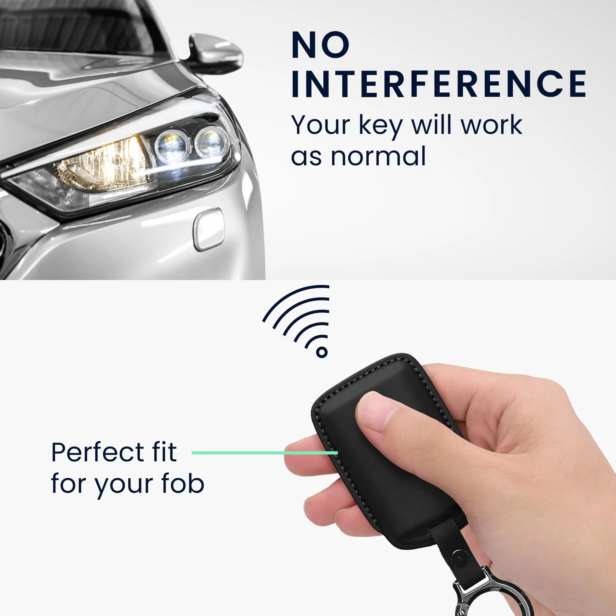 kwmobile Skórzane etui ochronne na kluczyki samochodowe, premium, kompatybilne z Mazda 3 przyciski, CX30, CX50, CX60, CX90, MX-30, etui na klucze, czarne