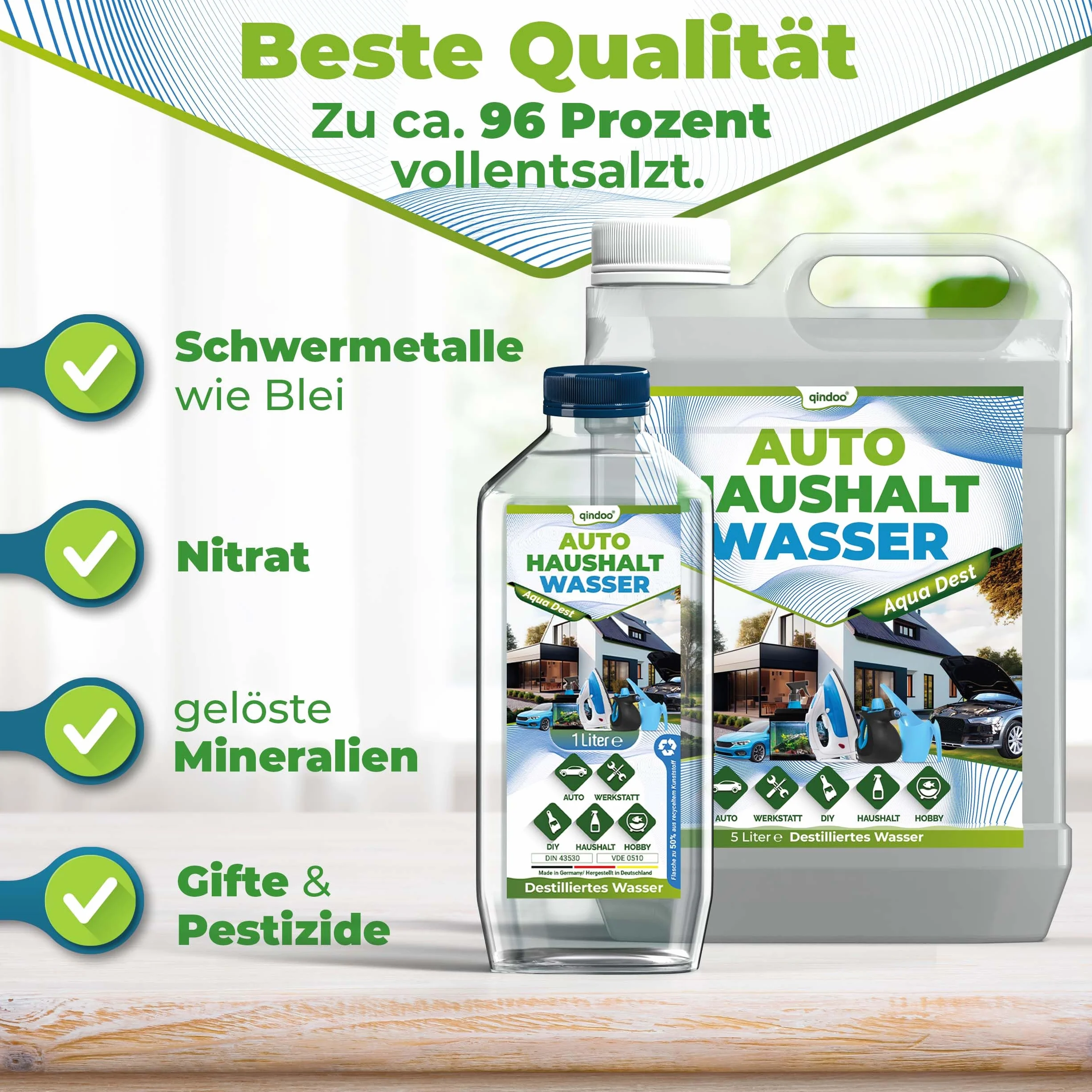 Qindoo Woda destylowana Aqua Dest 1 litr
