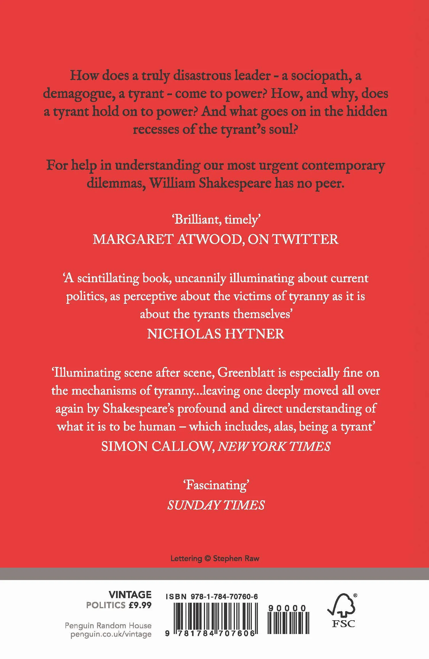 Tyrant: Shakespeare On Power