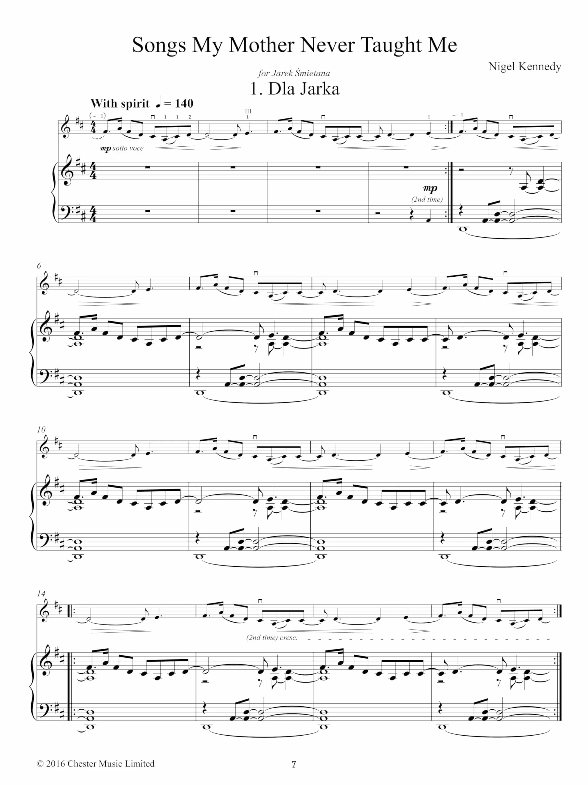 Songs My Mother Never Taught Me: For Violin and Piano